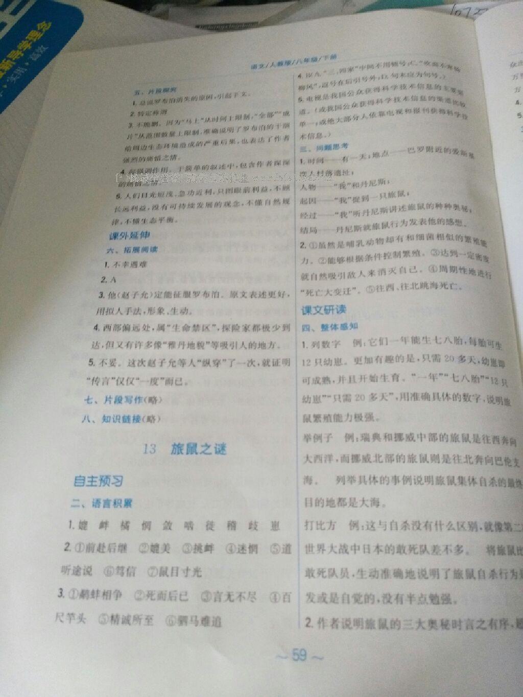 2015年新編基礎(chǔ)訓(xùn)練八年級(jí)語文下冊(cè)人教版 第59頁