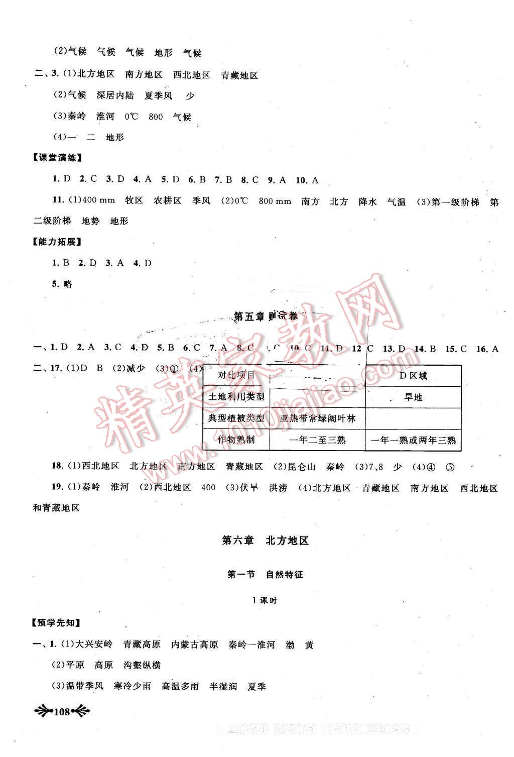 2016年自主學(xué)習(xí)當(dāng)堂反饋八年級地理下冊人教版 第2頁