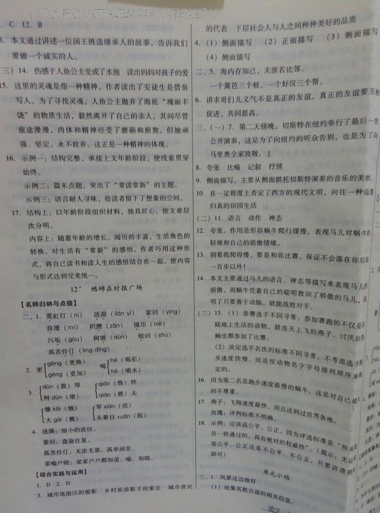 2016年云南省标准教辅优佳学案七年级语文下册语文版 第9页