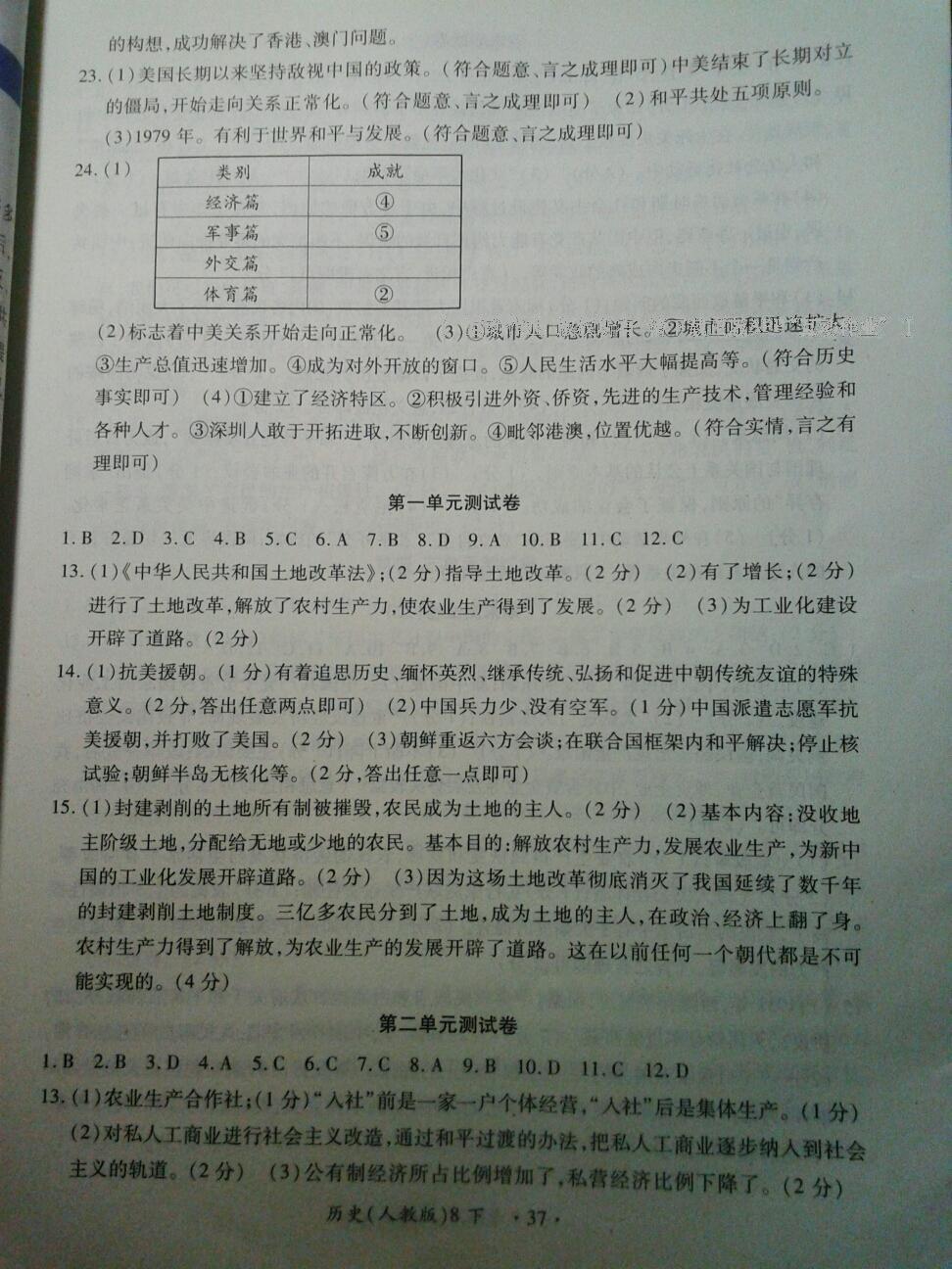 2016年一課一練創(chuàng)新練習(xí)八年級(jí)歷史下冊人教版 第38頁