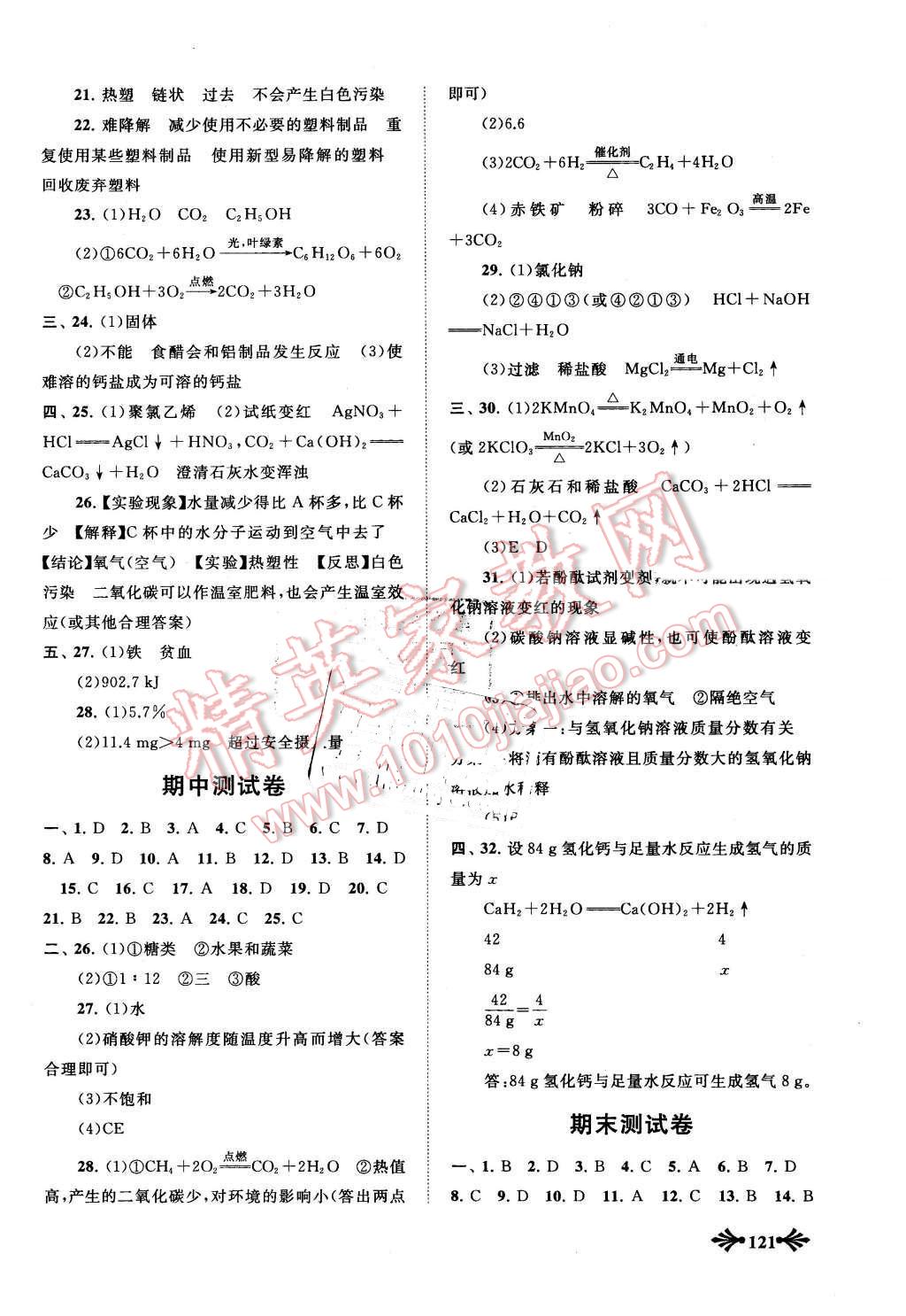 2016年自主學(xué)習(xí)當(dāng)堂反饋九年級化學(xué)下冊人教版 第12頁