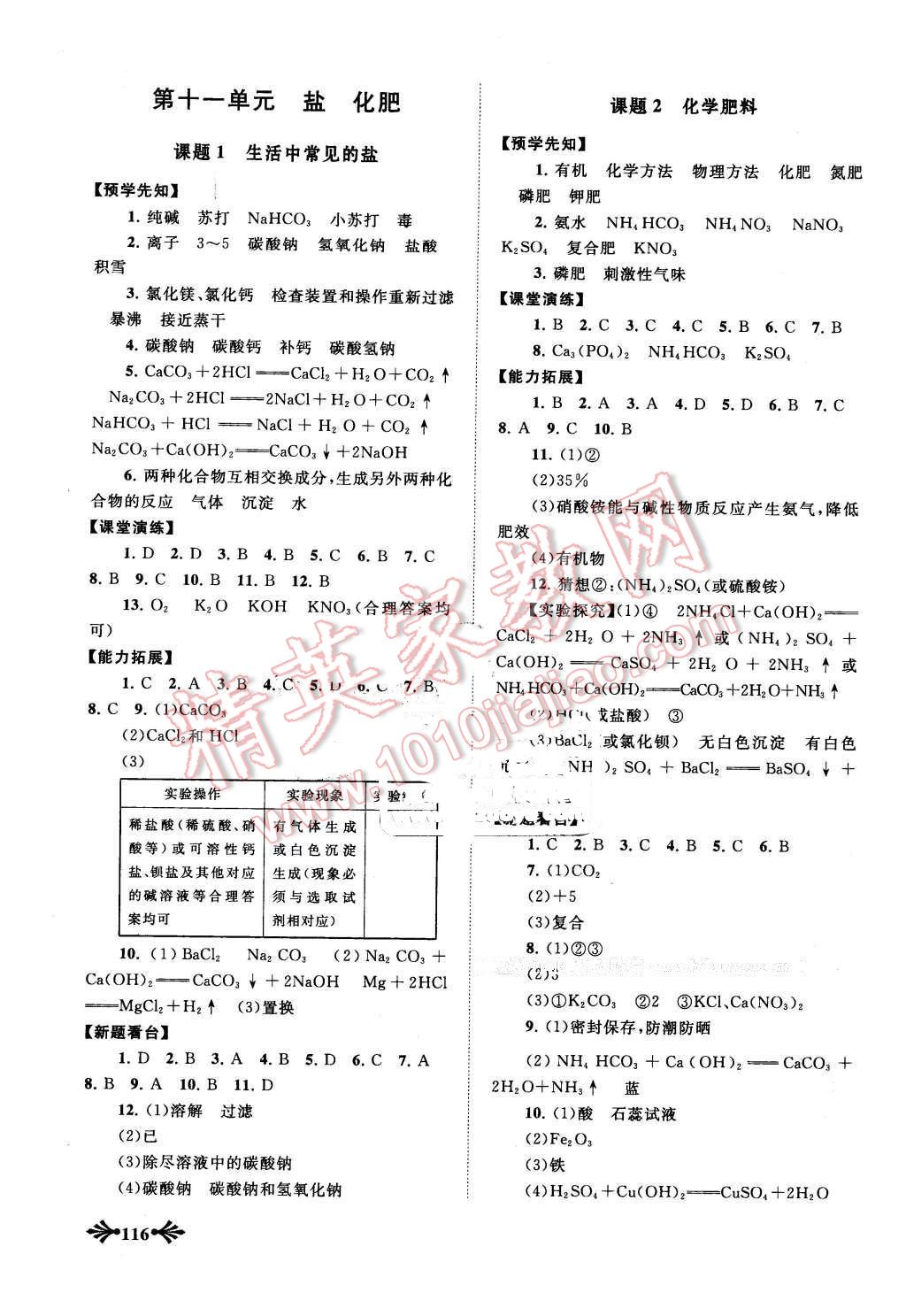 2016年自主学习当堂反馈九年级化学下册人教版 第7页