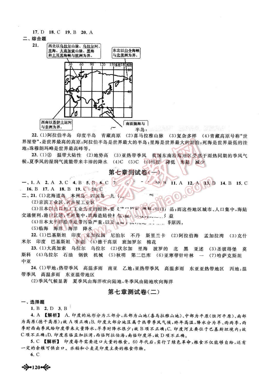 2016年自主學(xué)習(xí)當(dāng)堂反饋七年級(jí)地理下冊(cè)人教版 第11頁(yè)