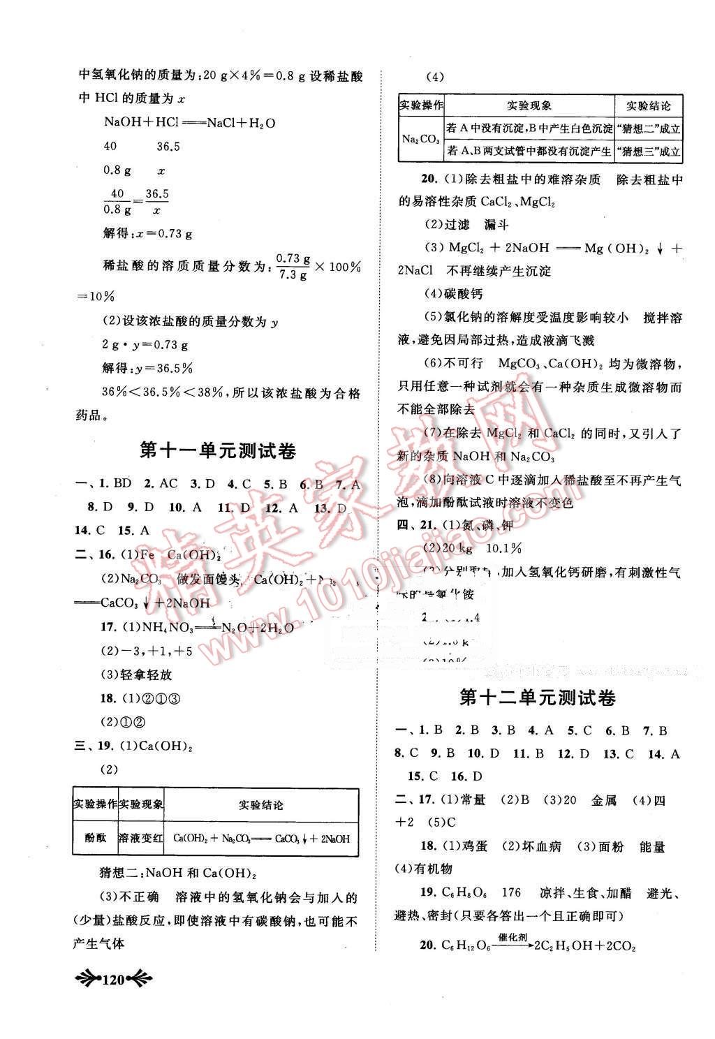 2016年自主学习当堂反馈九年级化学下册人教版 第11页