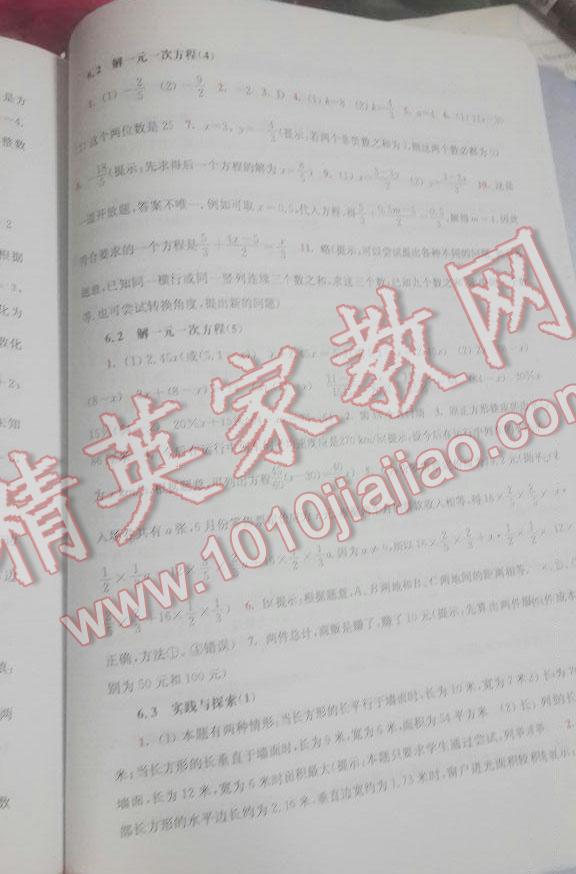 2014年同步練習(xí)冊(cè)七年級(jí)數(shù)學(xué)下冊(cè)華師大版吉林 第29頁(yè)