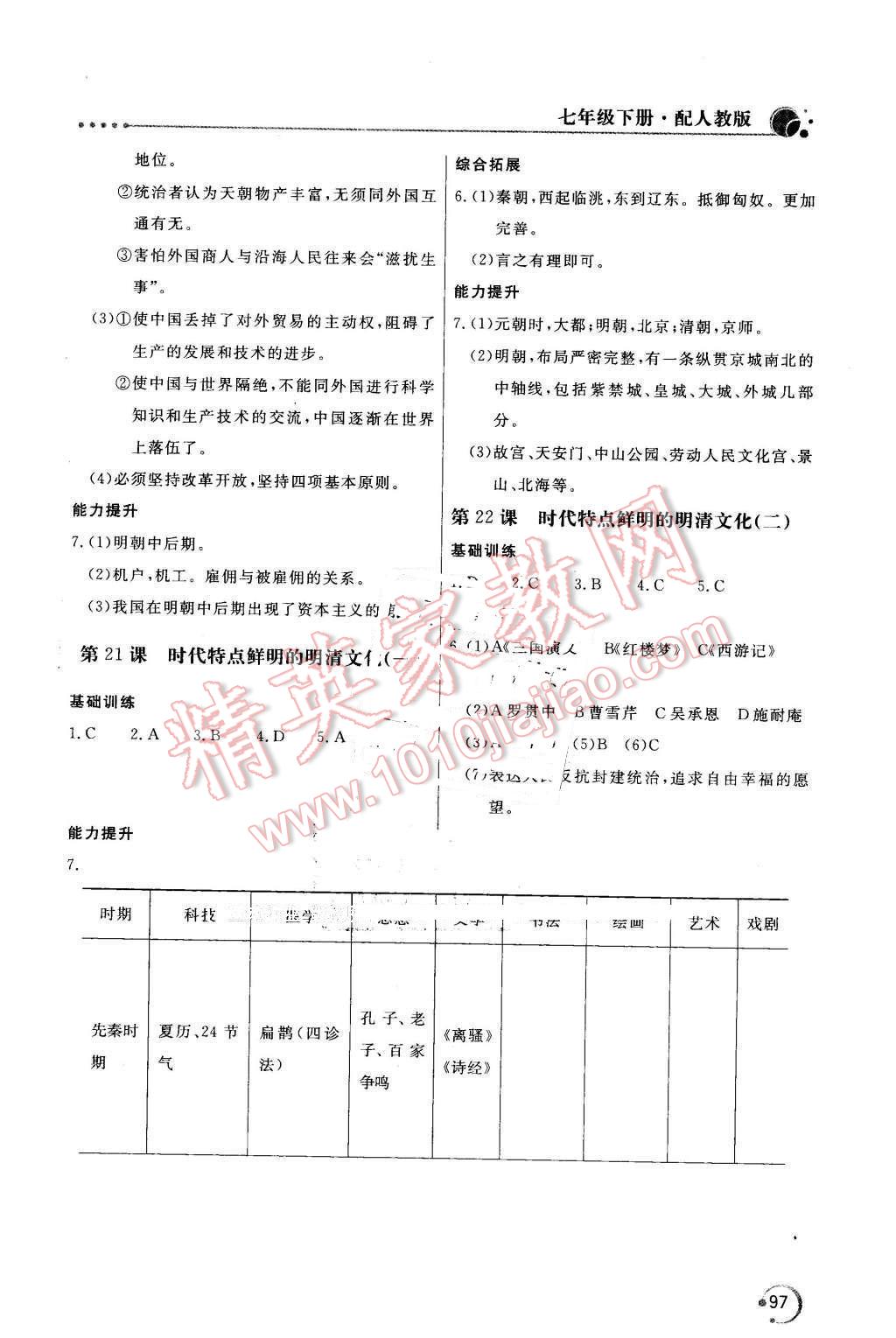 2016年新课堂同步训练七年级历史下册人教版 第12页