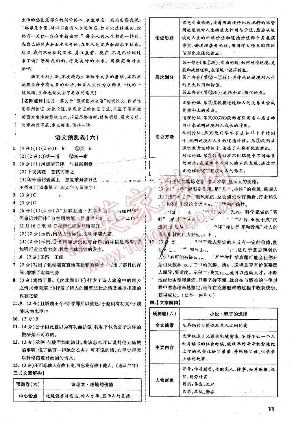 2016年萬唯教育河北中考預(yù)測(cè)卷終極預(yù)測(cè)8套卷語文第12年第12版 第10頁