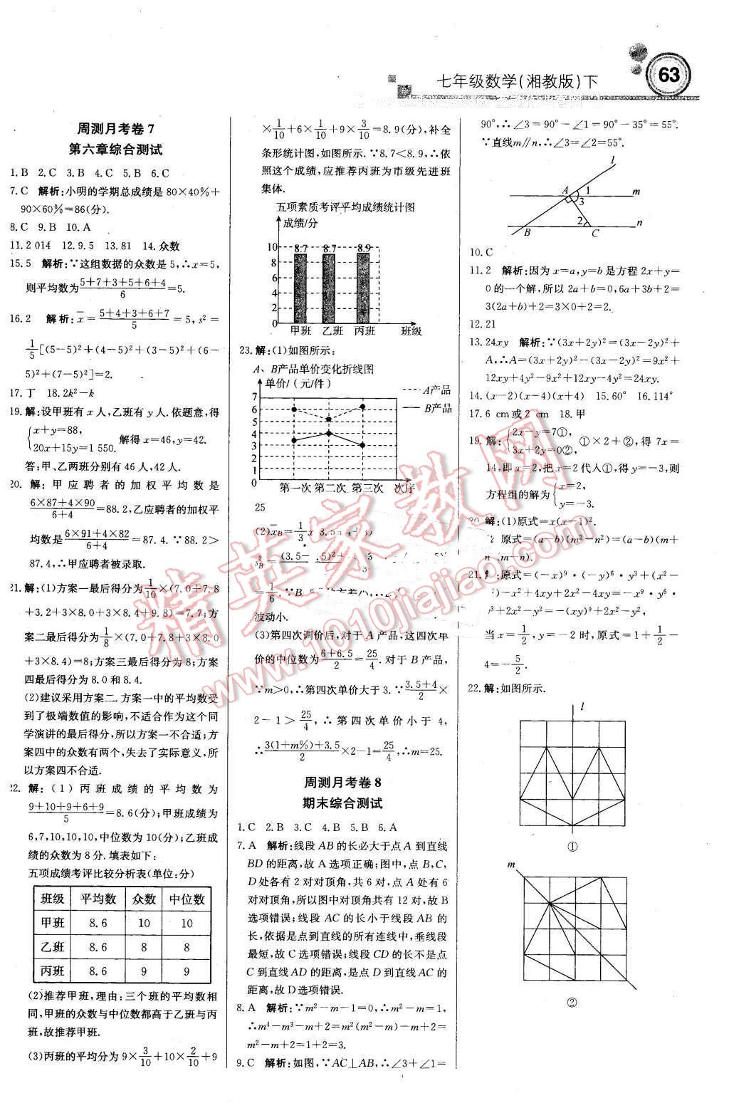 2016年輕巧奪冠周測月考直通中考七年級(jí)數(shù)學(xué)下冊(cè)湘教版 第15頁