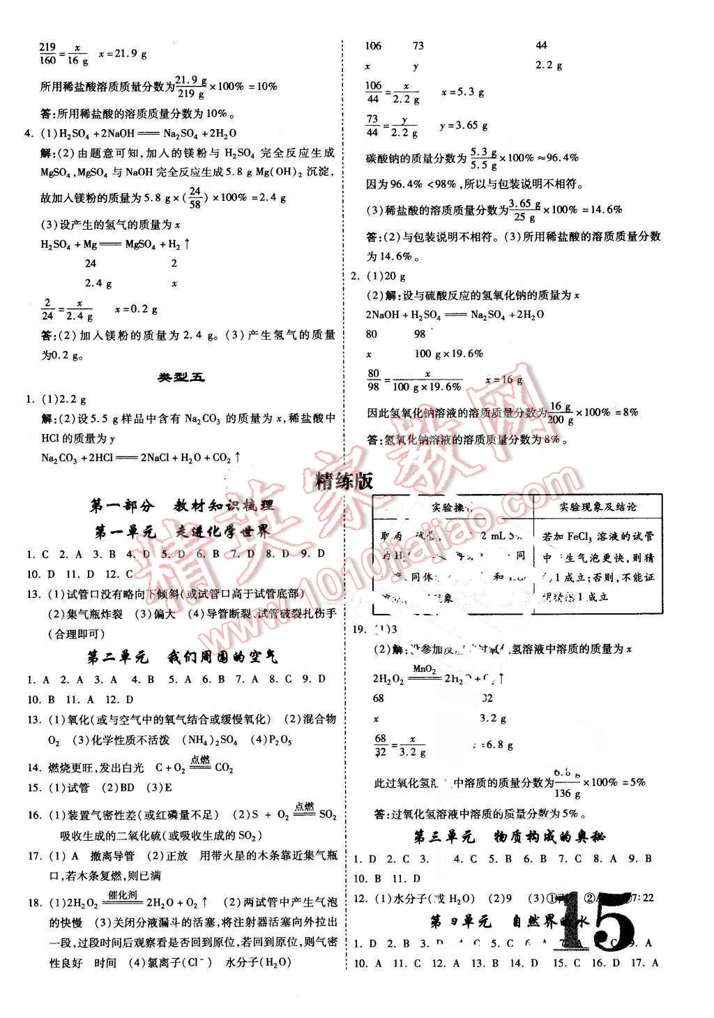 2016年河北中考面对面化学第12年第12版 第15页