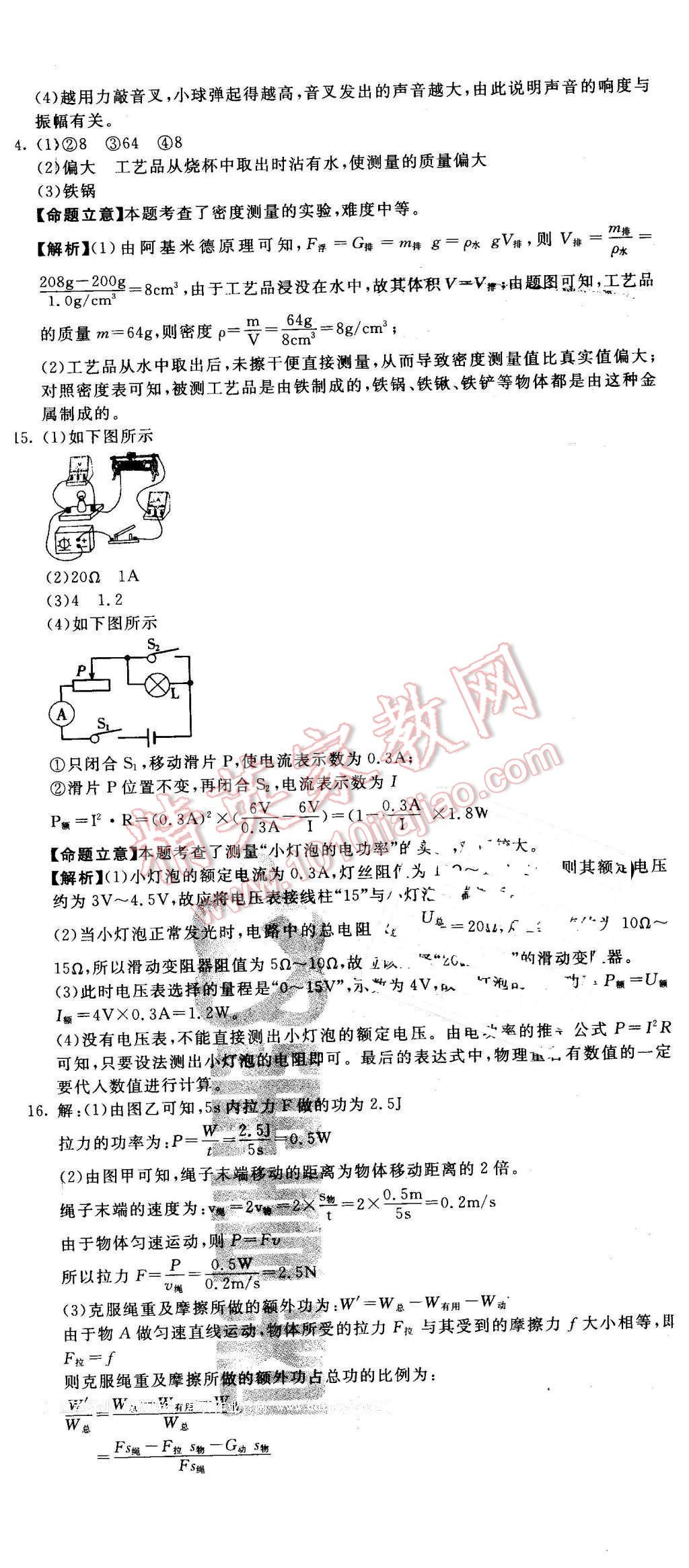 2016年河北中考必備中考第一卷物理 第11頁