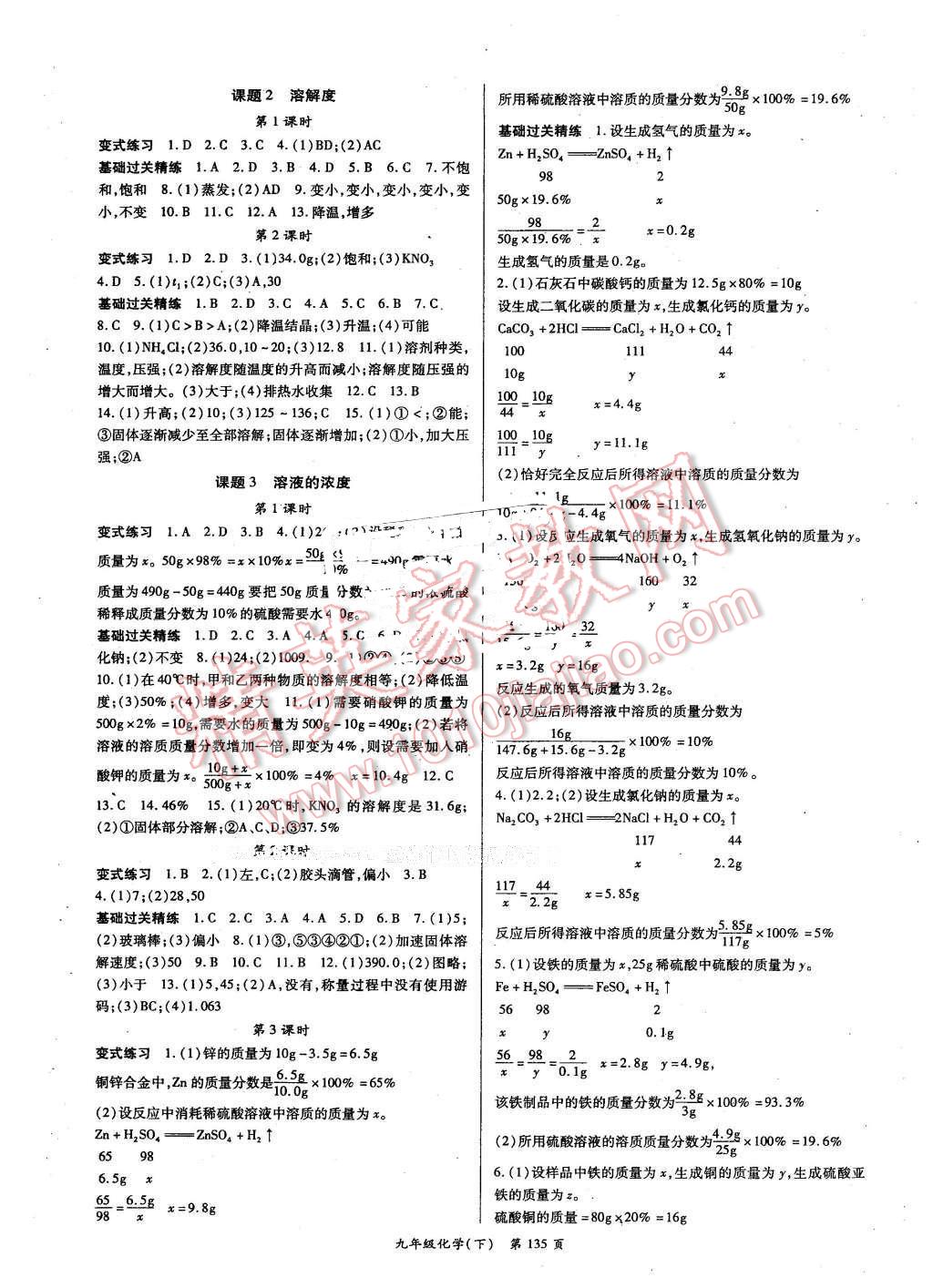 2016年启航新课堂名校名师同步学案九年级化学下册人教版 第3页