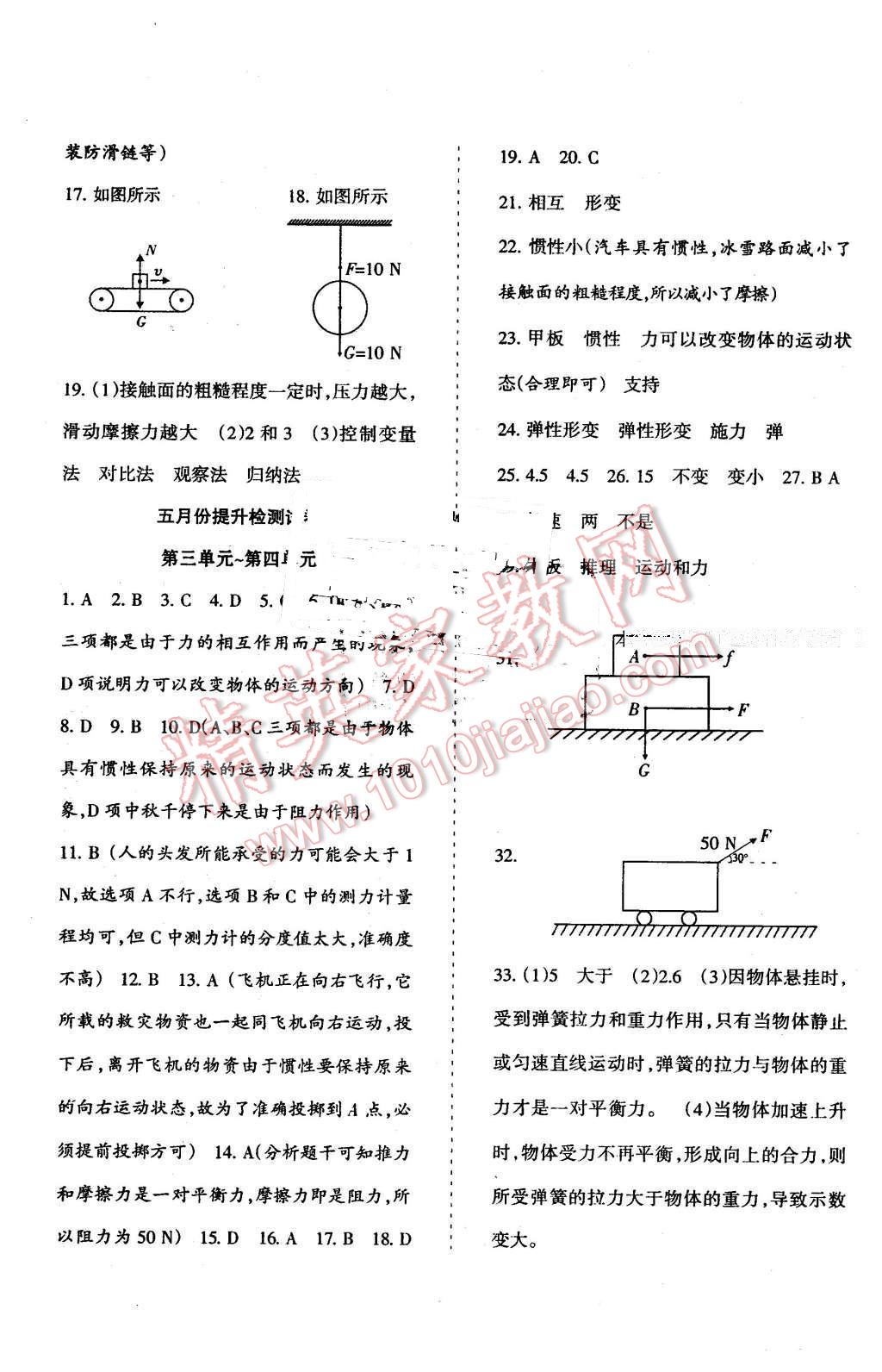 2015年目標(biāo)與檢測綜合能力達(dá)標(biāo)質(zhì)量檢測卷八年級物理下冊蘇科版 第5頁