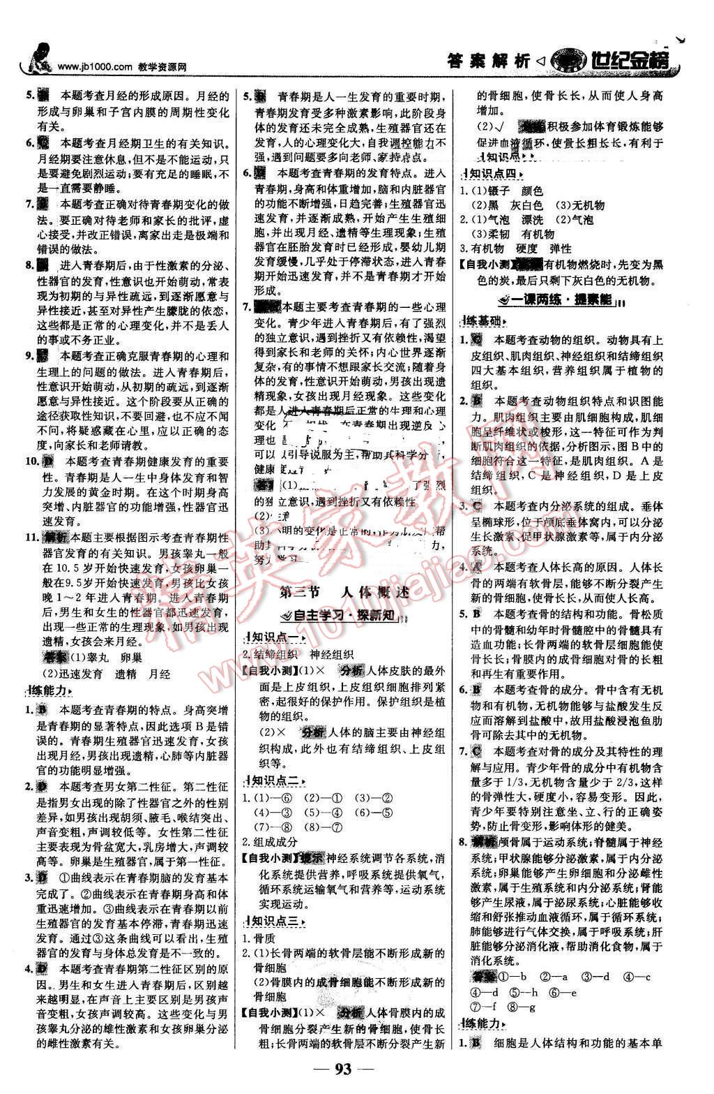 2016年世紀(jì)金榜金榜學(xué)案七年級(jí)生物下冊蘇教版 第2頁