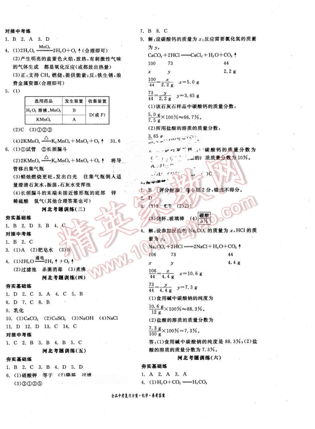 2016年全品中考復(fù)習(xí)方案化學(xué)河北 第8頁