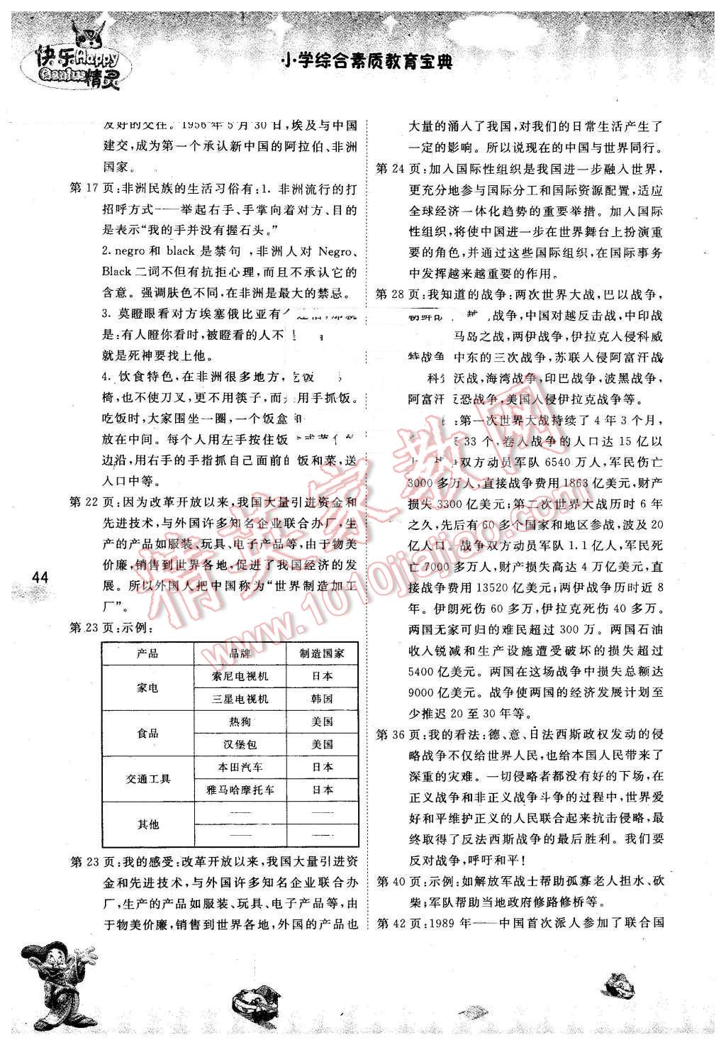 2016年名校作業本六年級品德與社會下冊魯人版 第7頁