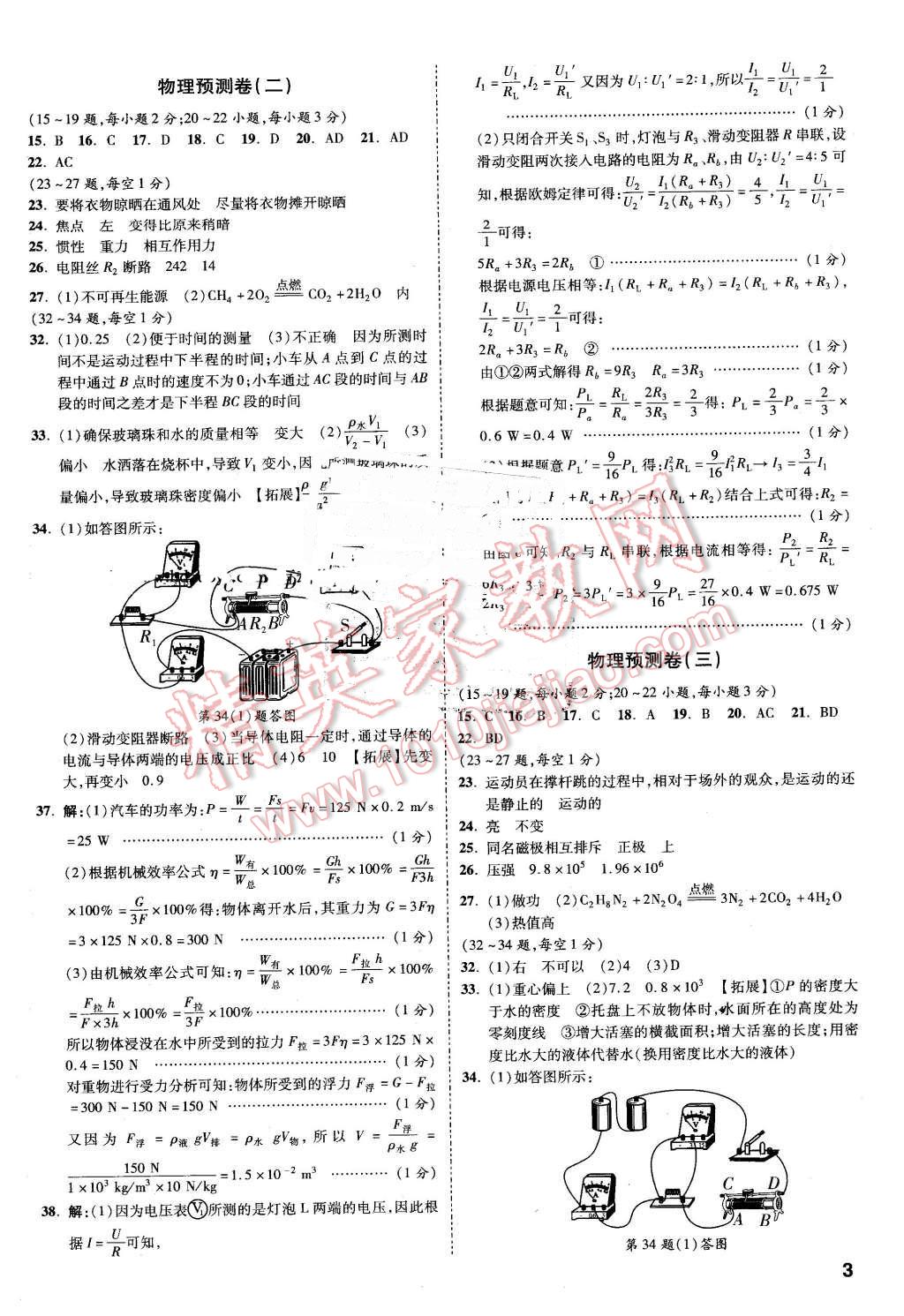 2016年萬唯教育河北中考預(yù)測卷終極預(yù)測8套卷物理第12年第12版 第2頁