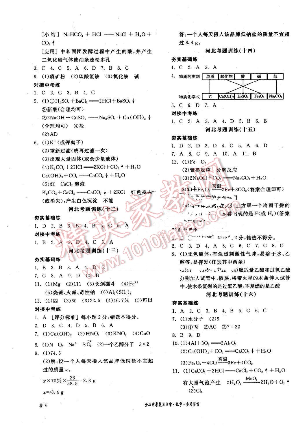 2016年全品中考復(fù)習(xí)方案化學(xué)河北 第11頁