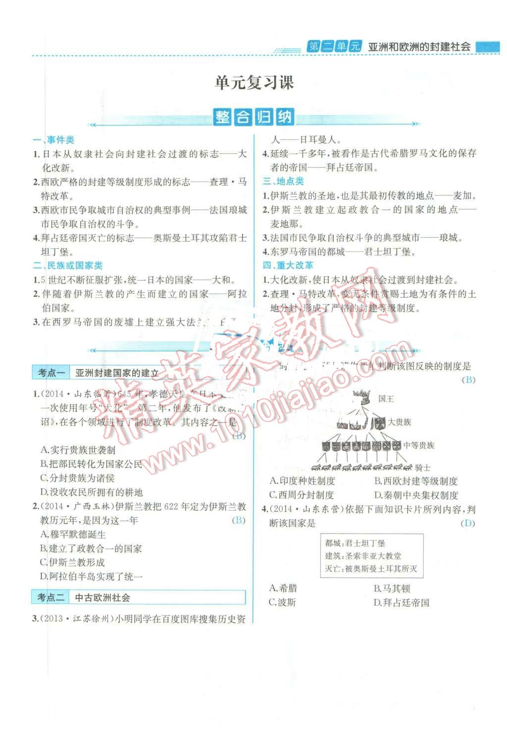 2015年人教金学典同步解析与测评九年级历史全一册人教版云南专版 第17页