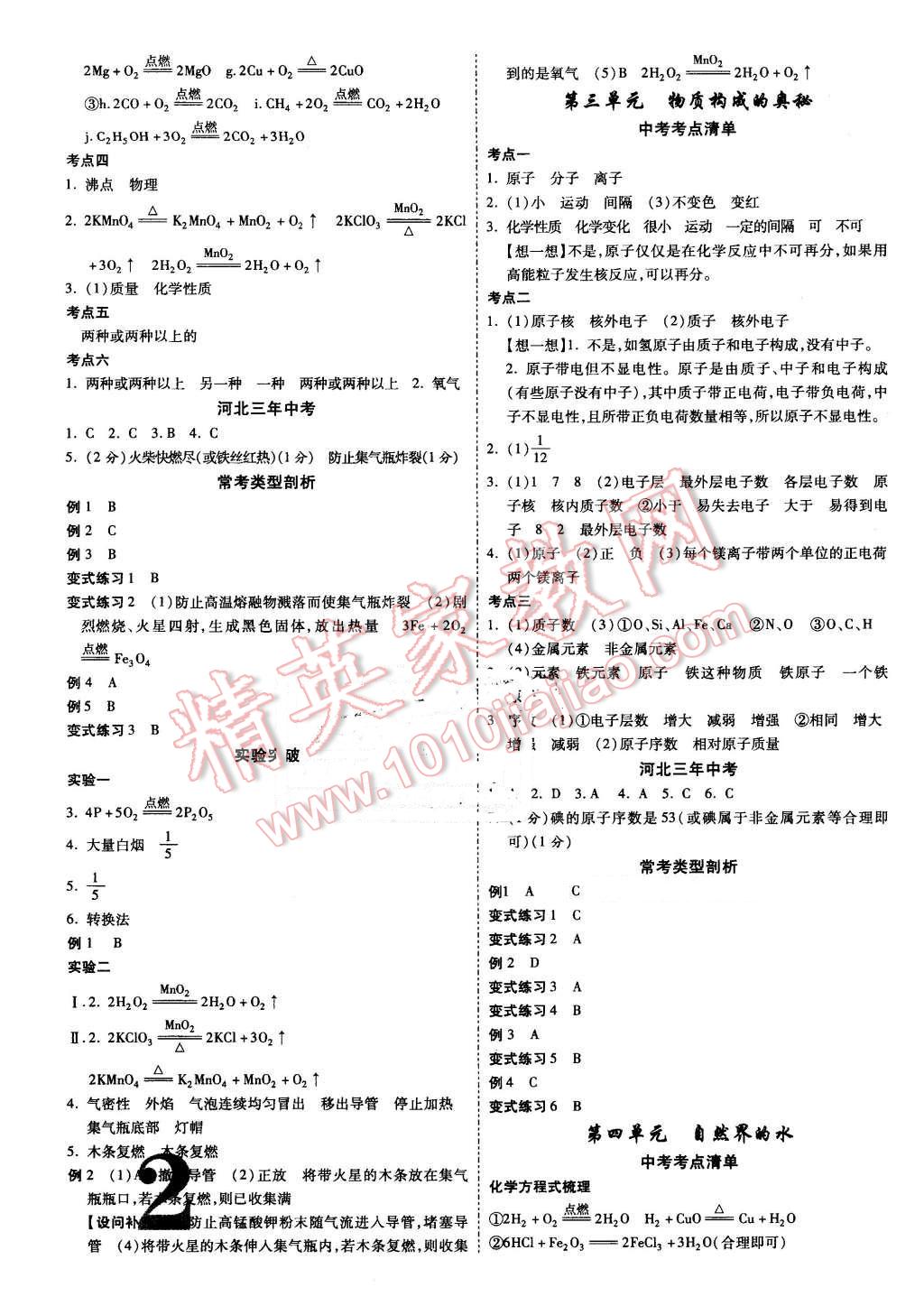 2016年河北中考面對面化學(xué)第12年第12版 第2頁