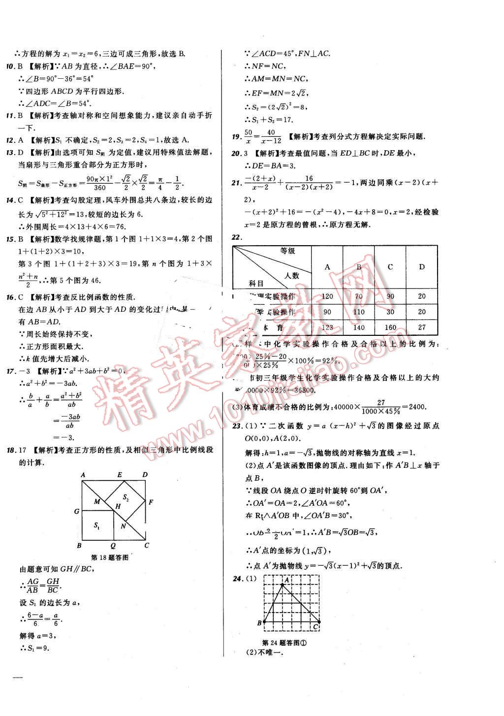 2016年河北中考必備名校北大綠卡中考模擬試題匯編數學 第14頁