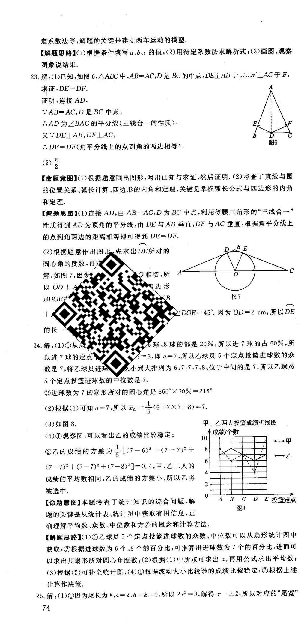 2016年河北中考必备中考第一卷数学 答案后半部第88页