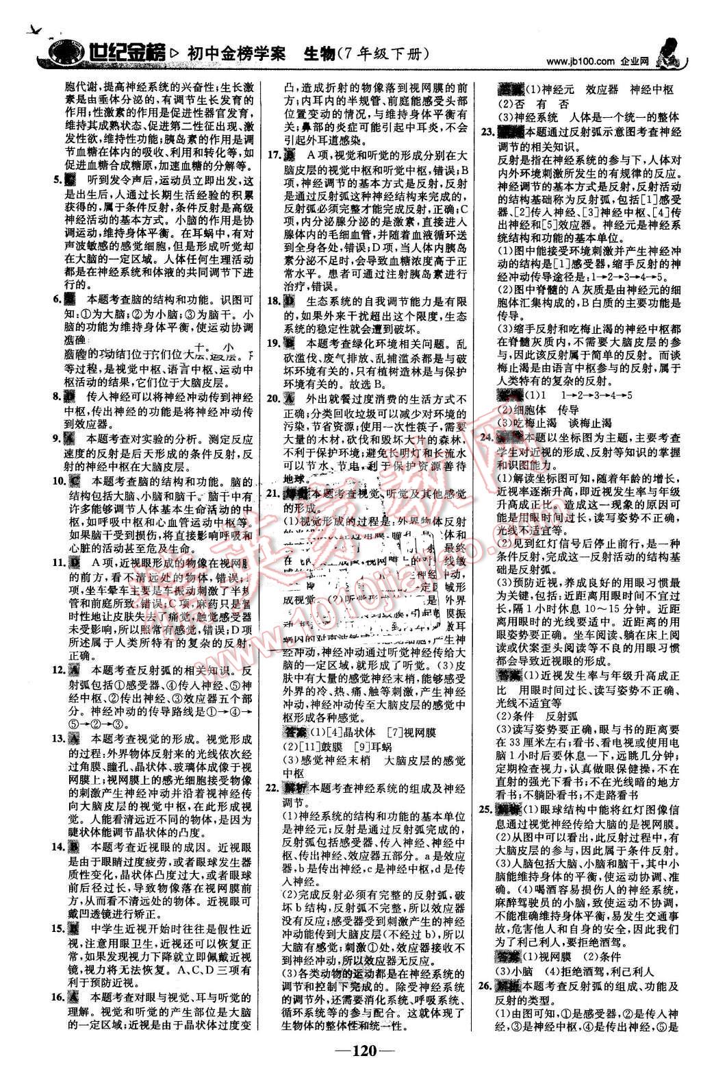 2016年世紀(jì)金榜金榜學(xué)案七年級(jí)生物下冊(cè)蘇教版 第29頁