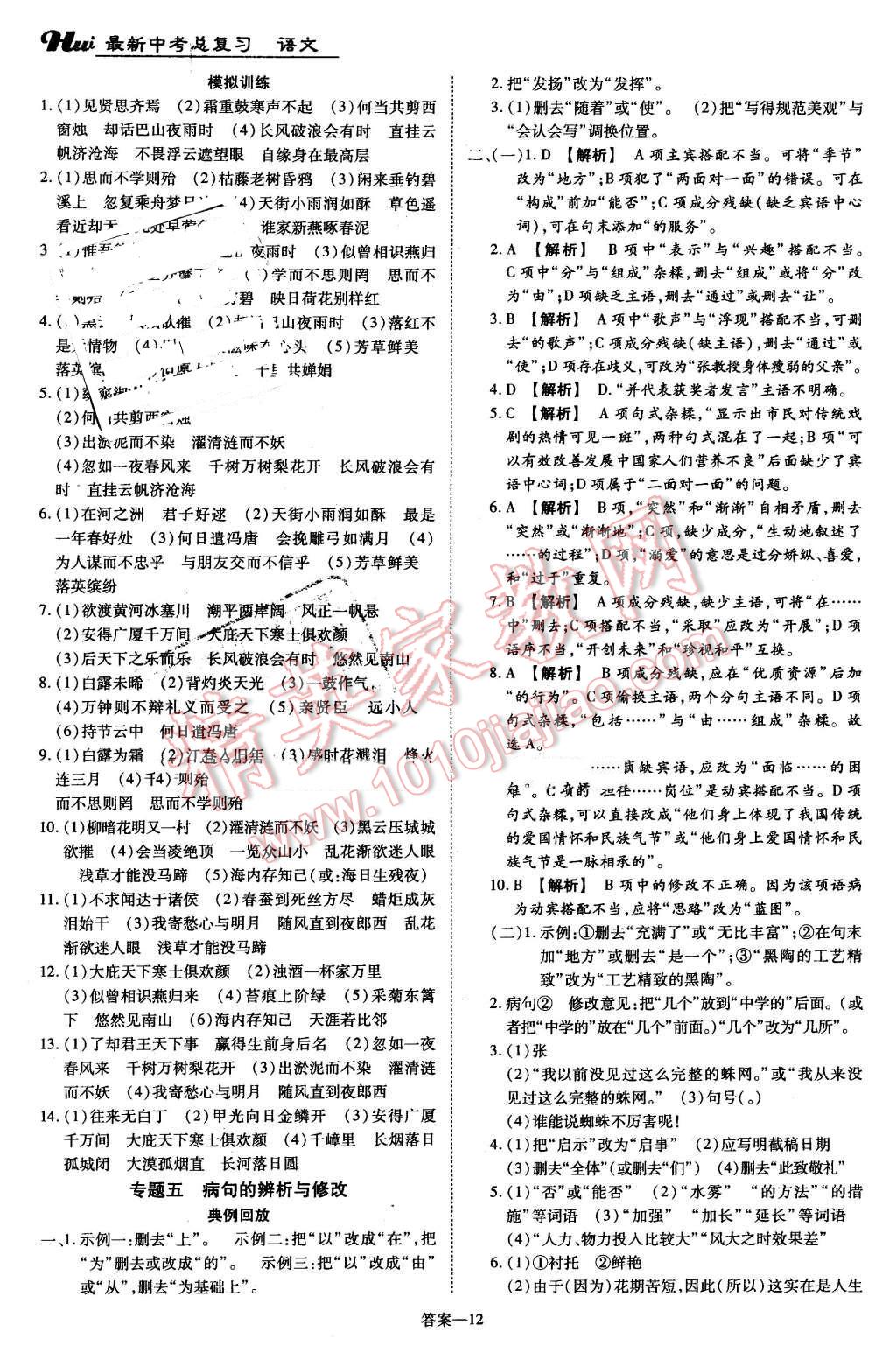 2016年河南最新中考总复习语文课标版 第12页