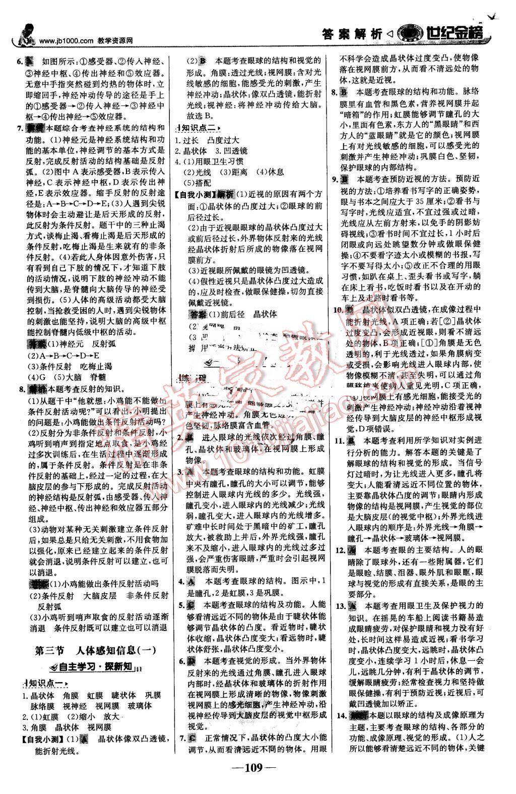 2016年世紀金榜金榜學案七年級生物下冊蘇教版 第18頁