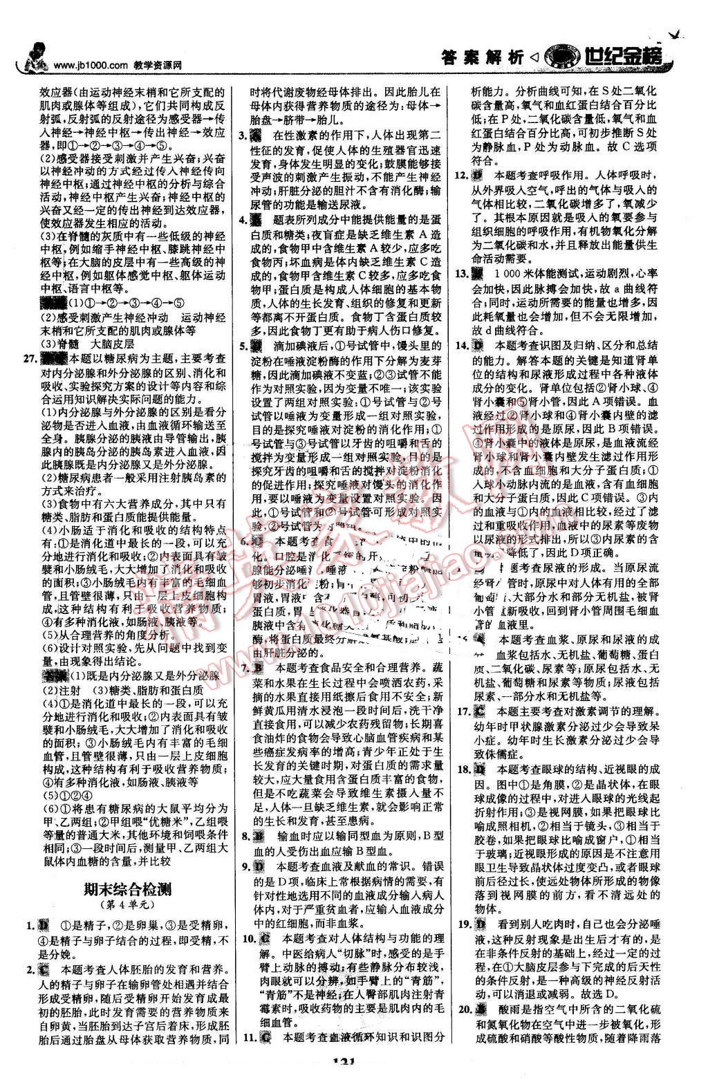 2016年世紀金榜金榜學(xué)案七年級生物下冊蘇教版 第30頁