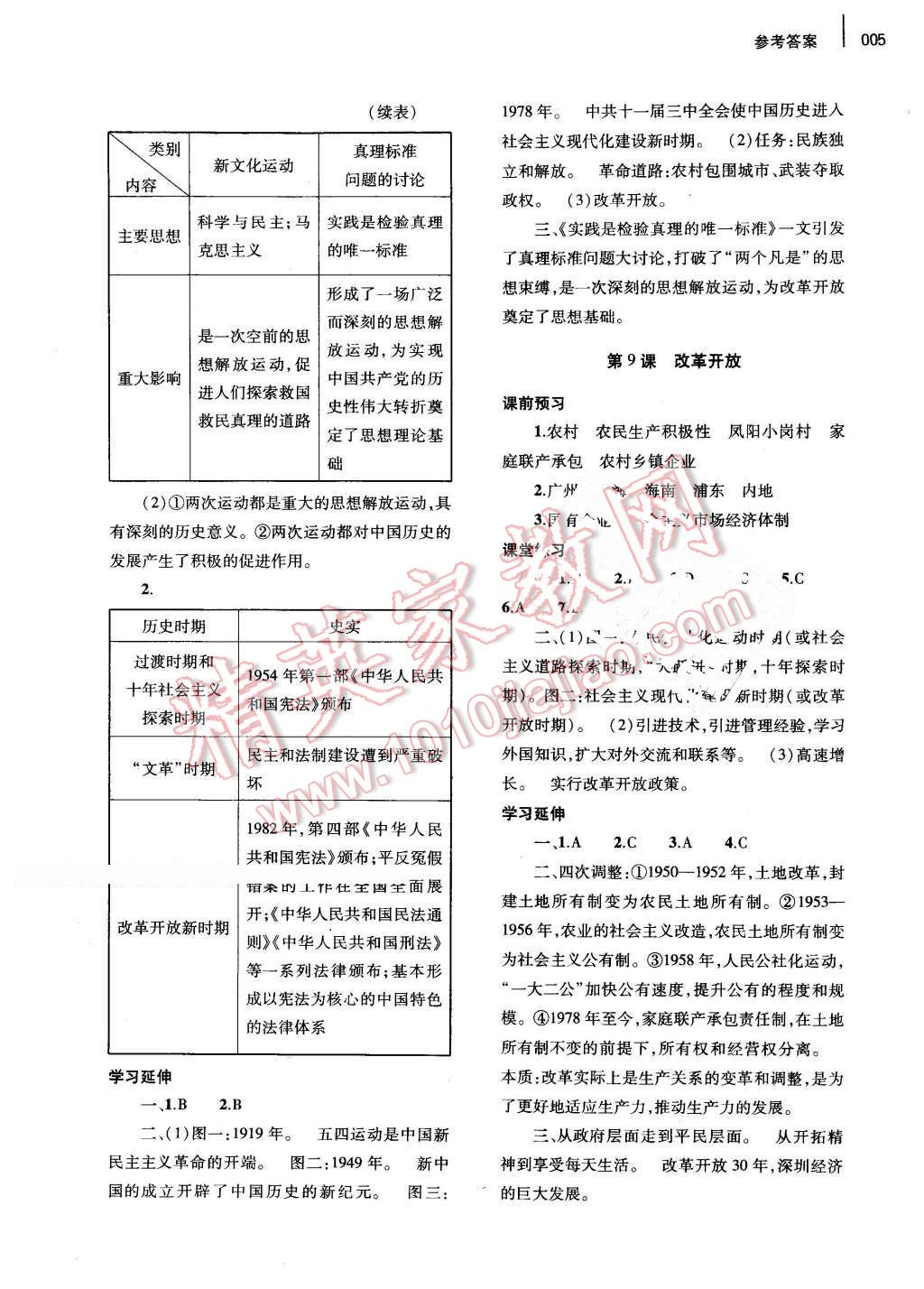 2016年基础训练八年级历史下册人教版河南省内使用 第5页