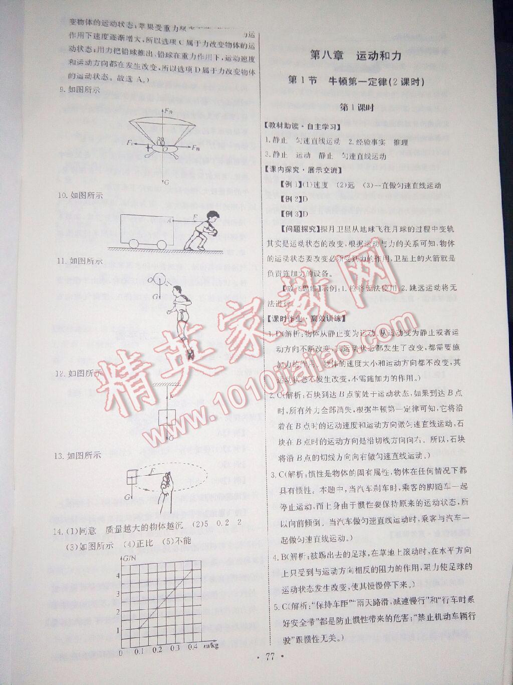 2015年能力培养与测试八年级物理下册人教版 第87页