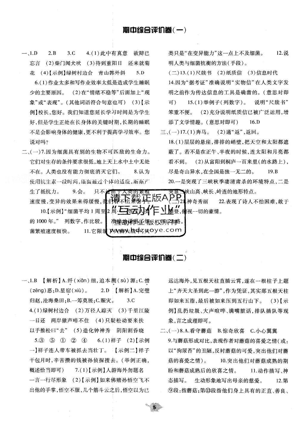 2016年基礎(chǔ)訓(xùn)練八年級語文下冊北師大版河南省內(nèi)使用 單元評價卷答案第98頁