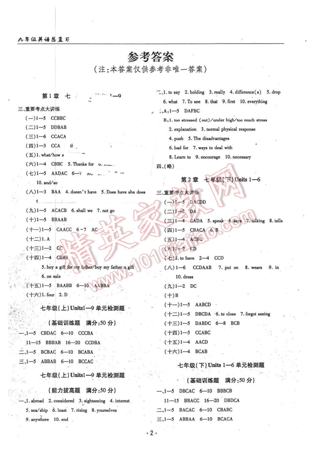 2016年文科愛好者中考總復(fù)習(xí)英語人教版第31-32期 第1頁