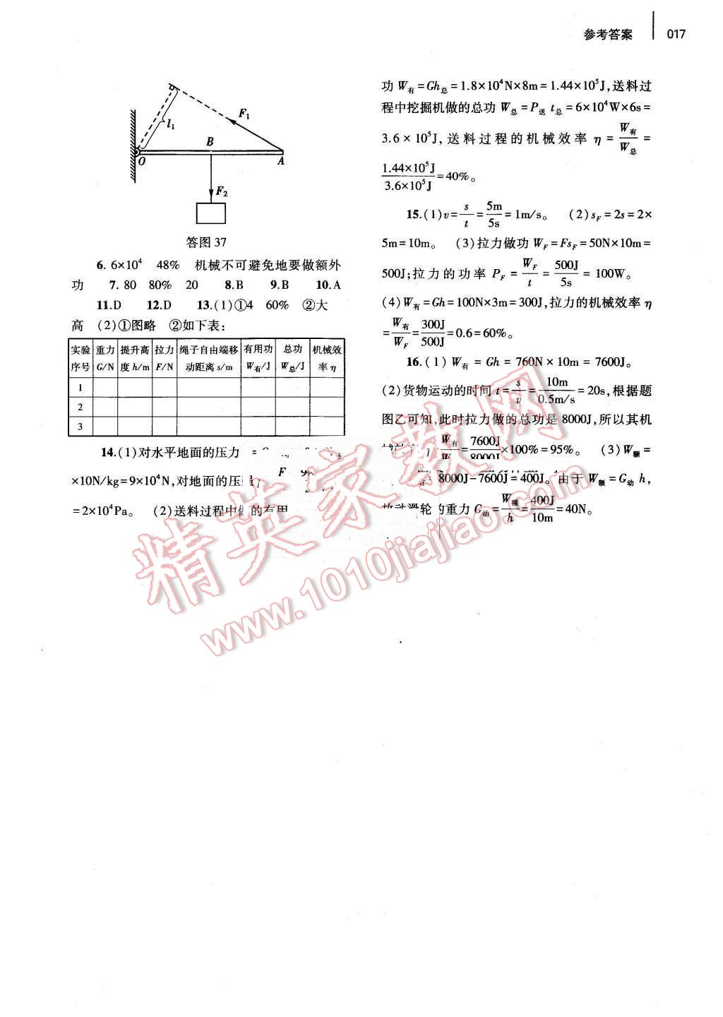 2016年基礎(chǔ)訓(xùn)練八年級(jí)物理下冊(cè)人教版河南省內(nèi)使用 第17頁(yè)