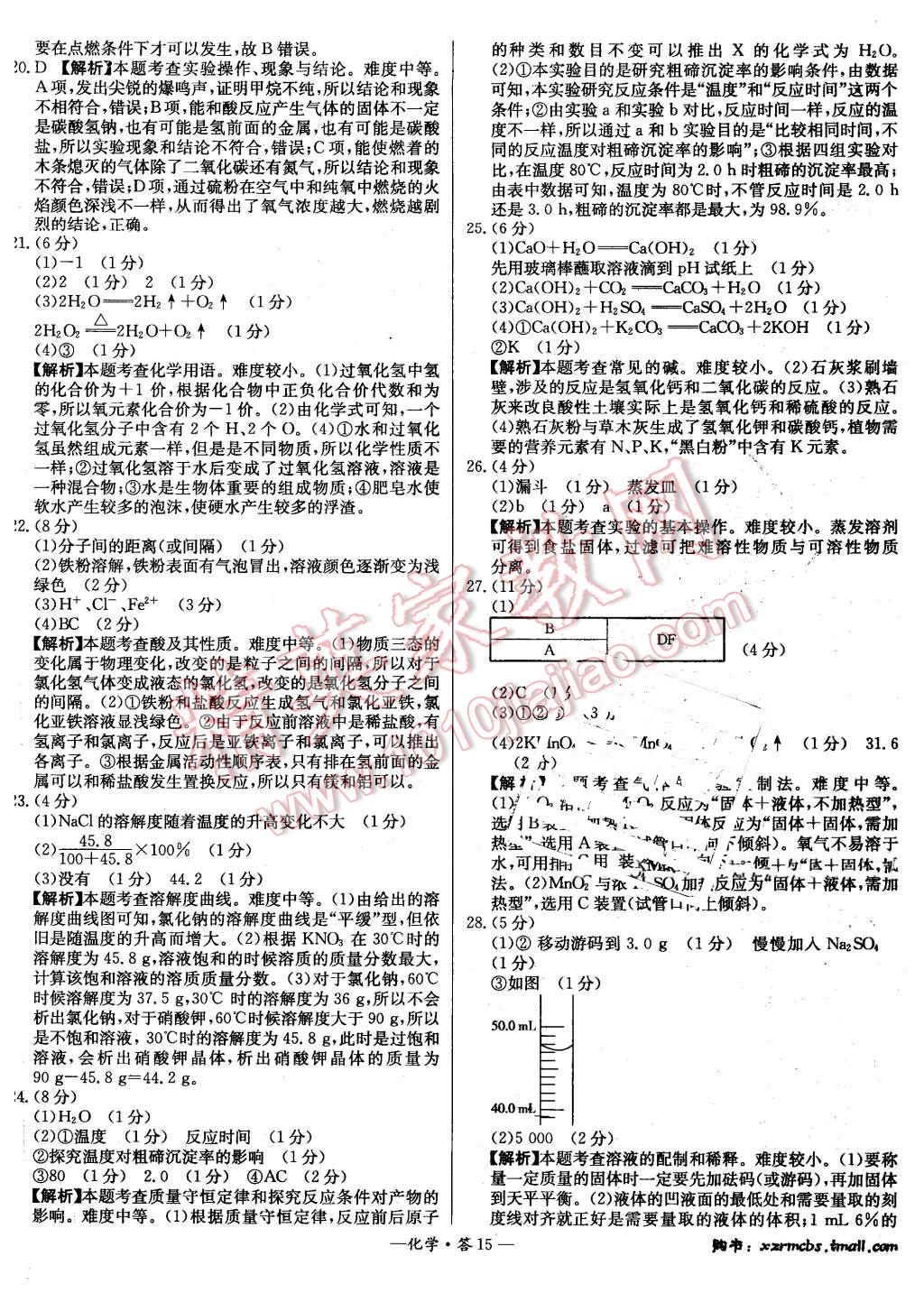 2016年新课标全国中考试题精选精华版化学 第14页