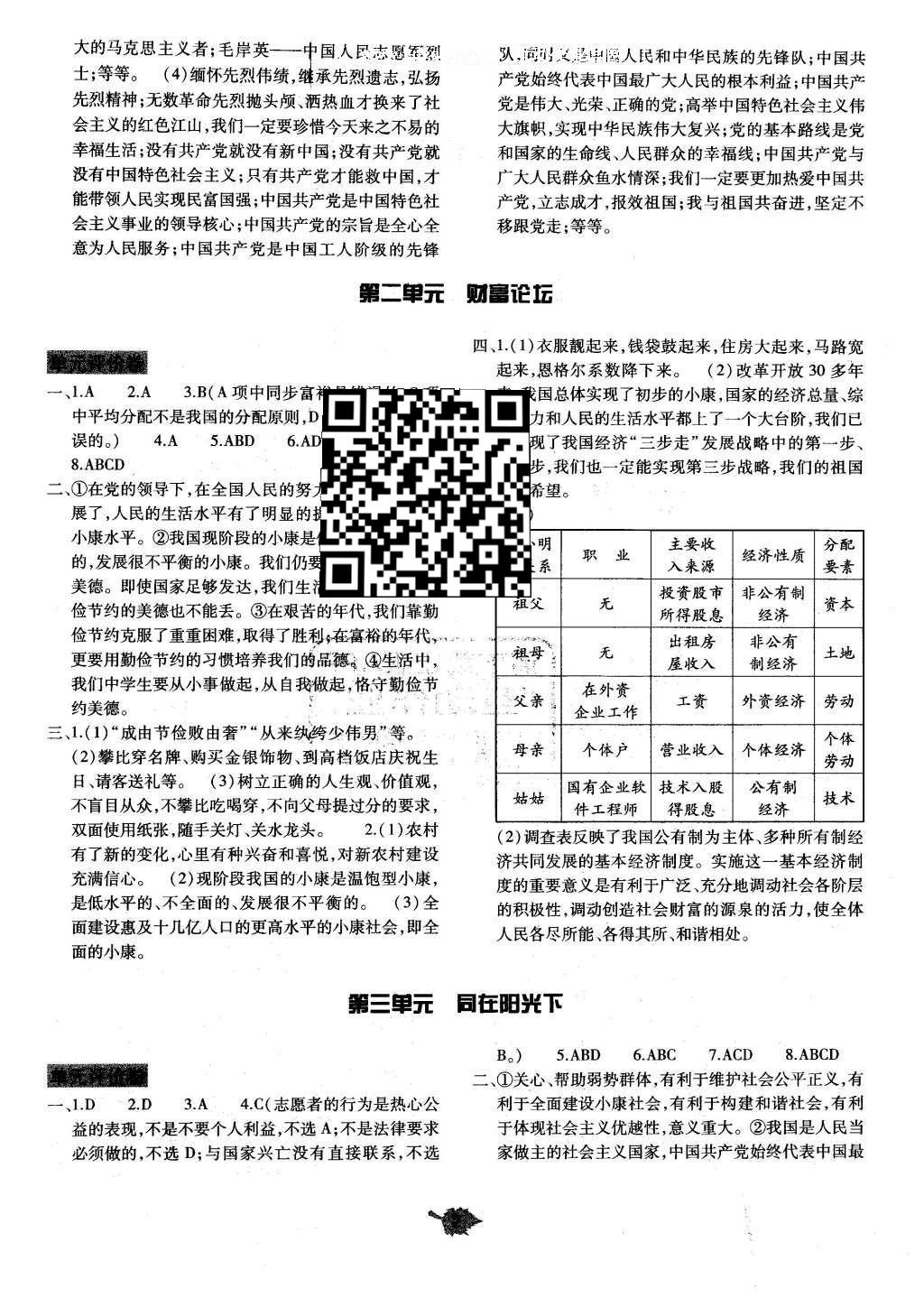 2015年基礎(chǔ)訓(xùn)練九年級思想品德全一冊教科版河南省內(nèi)使用 單元評價(jià)卷答案第24頁