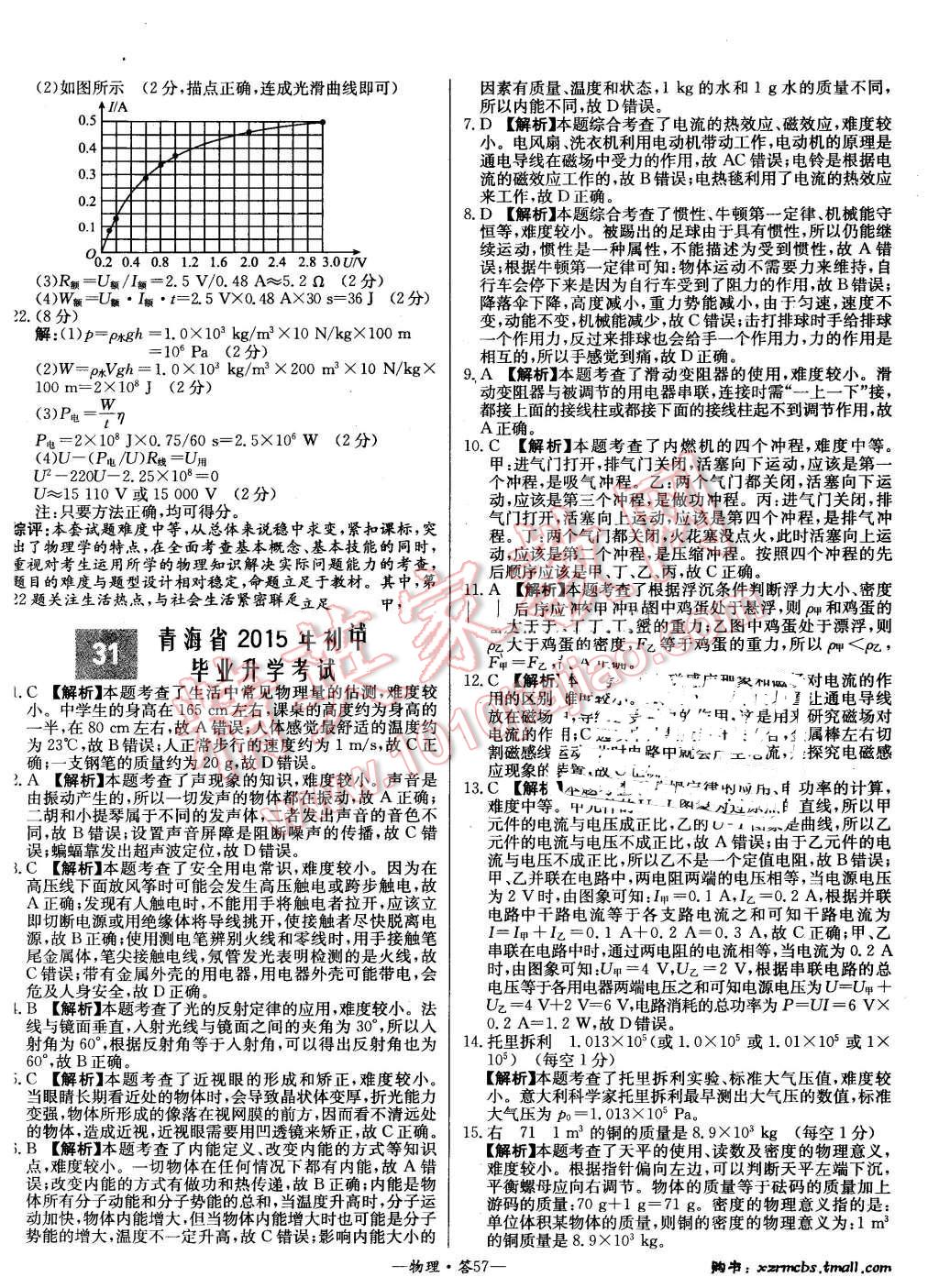 2016年新课标全国中考试题精选精华版物理 第56页