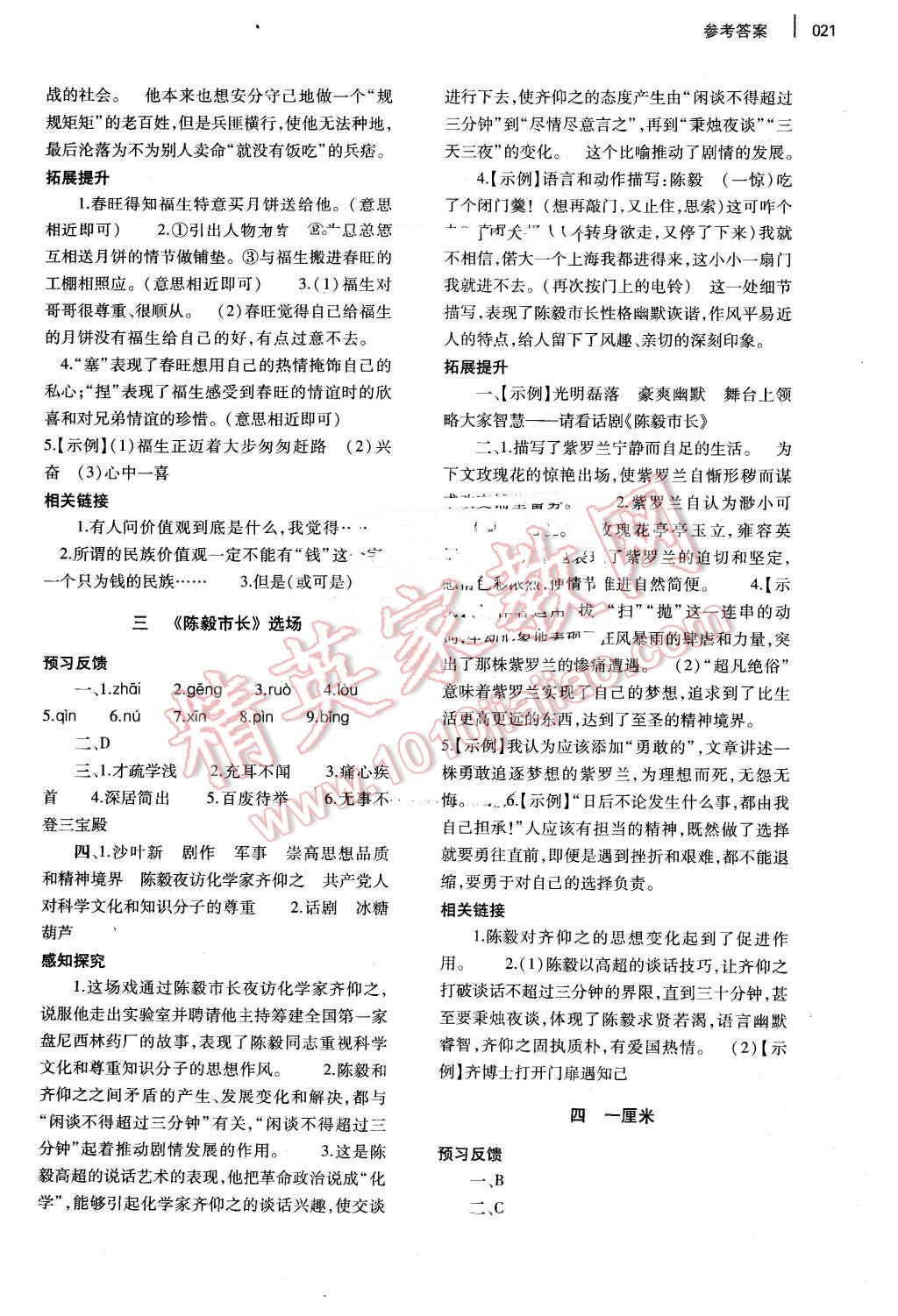 2015年基礎(chǔ)訓(xùn)練九年級(jí)語文全一冊蘇教版河南省內(nèi)使用 第21頁