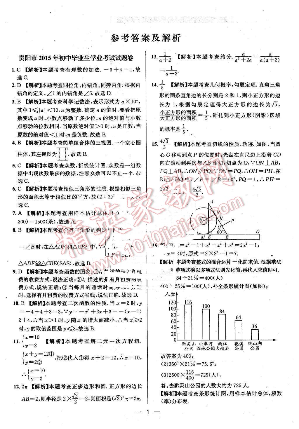 2016年贵州中考中考必备数学 第1页