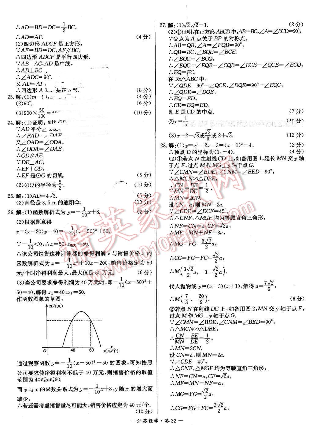 2016年天利38套江苏省13大市中考试题精选数学 第32页