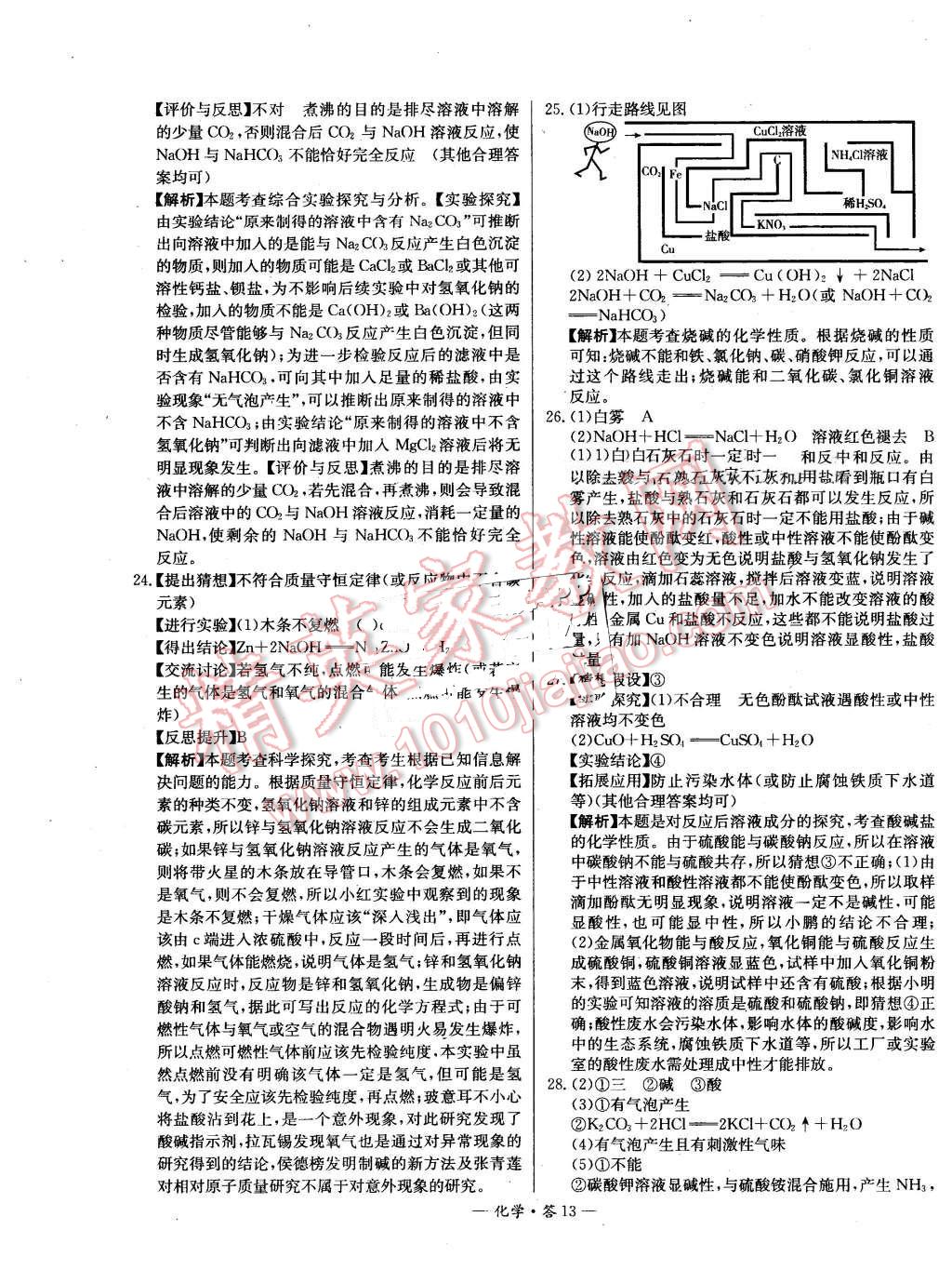 2016年3年中考真題考點(diǎn)分類集訓(xùn)卷化學(xué) 第13頁