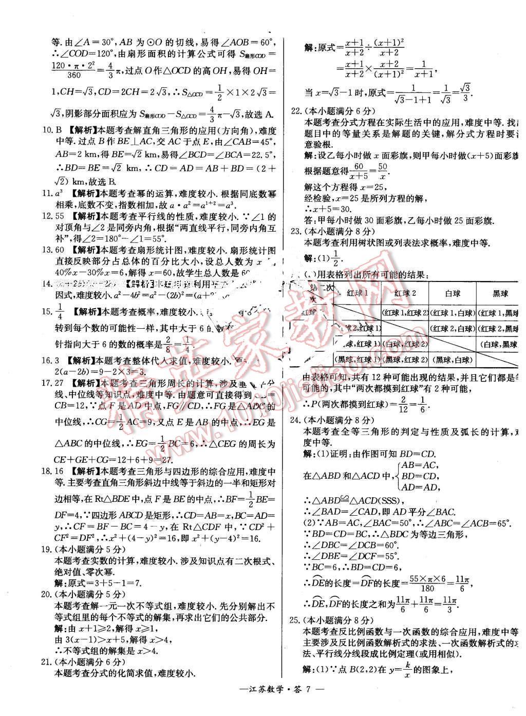 2016年天利38套江蘇省13大市中考試題精選數(shù)學 第7頁