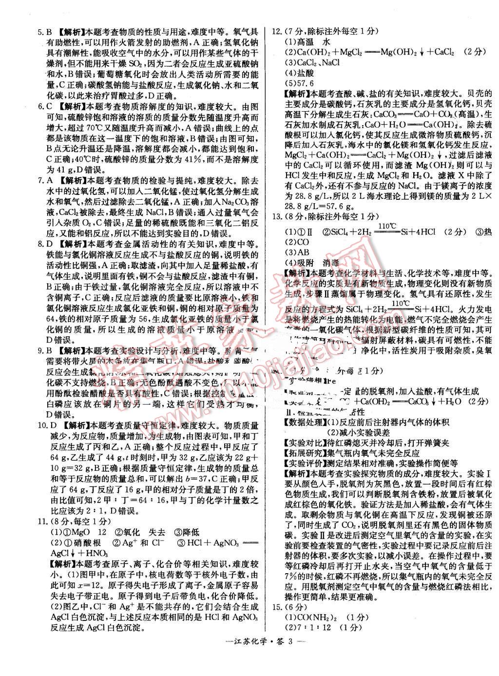 2016年天利38套江苏省13大市中考试题精选化学 第3页