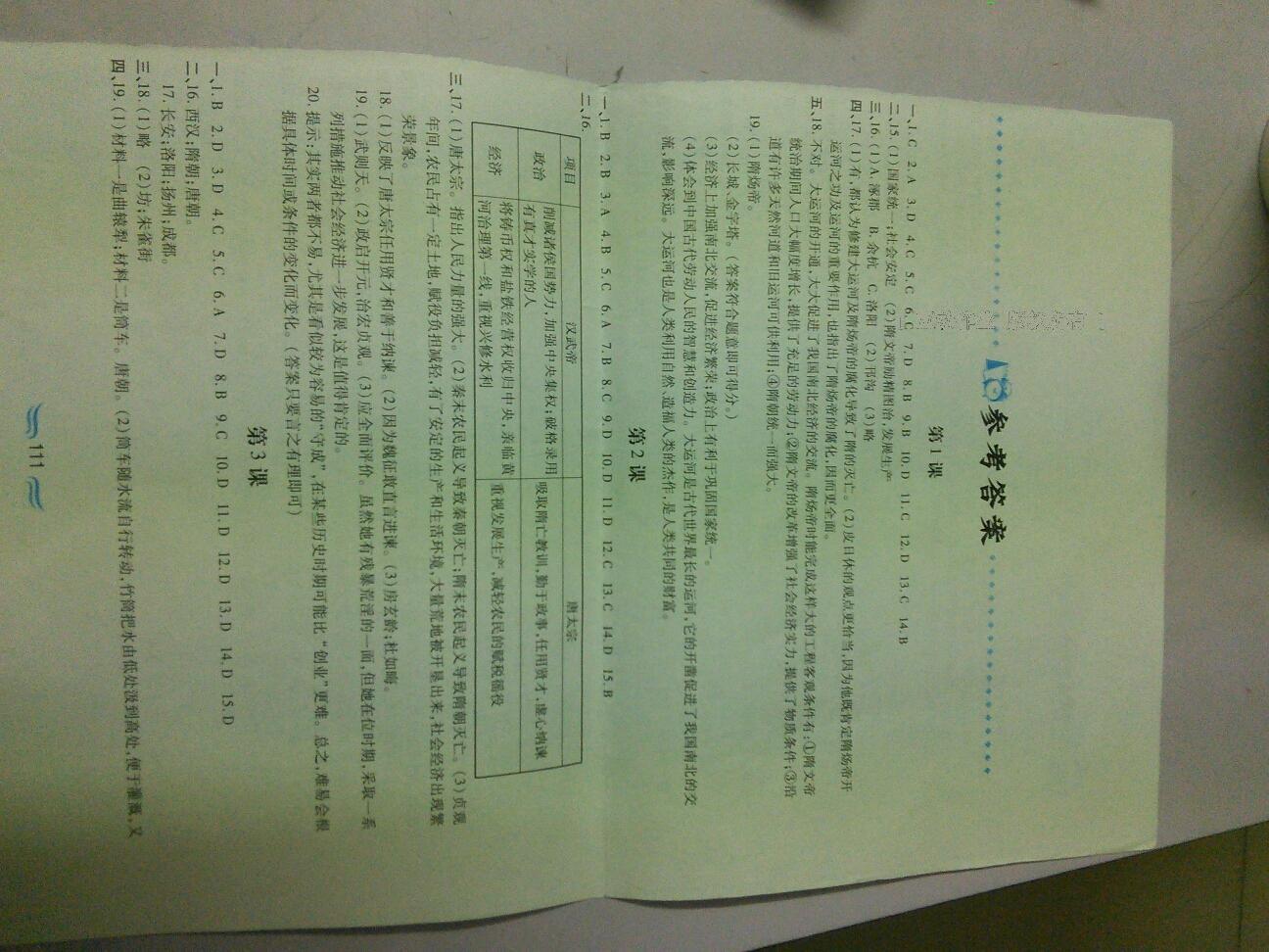2016年新編基礎訓練七年級中國歷史下冊人教版黃山書社 第60頁