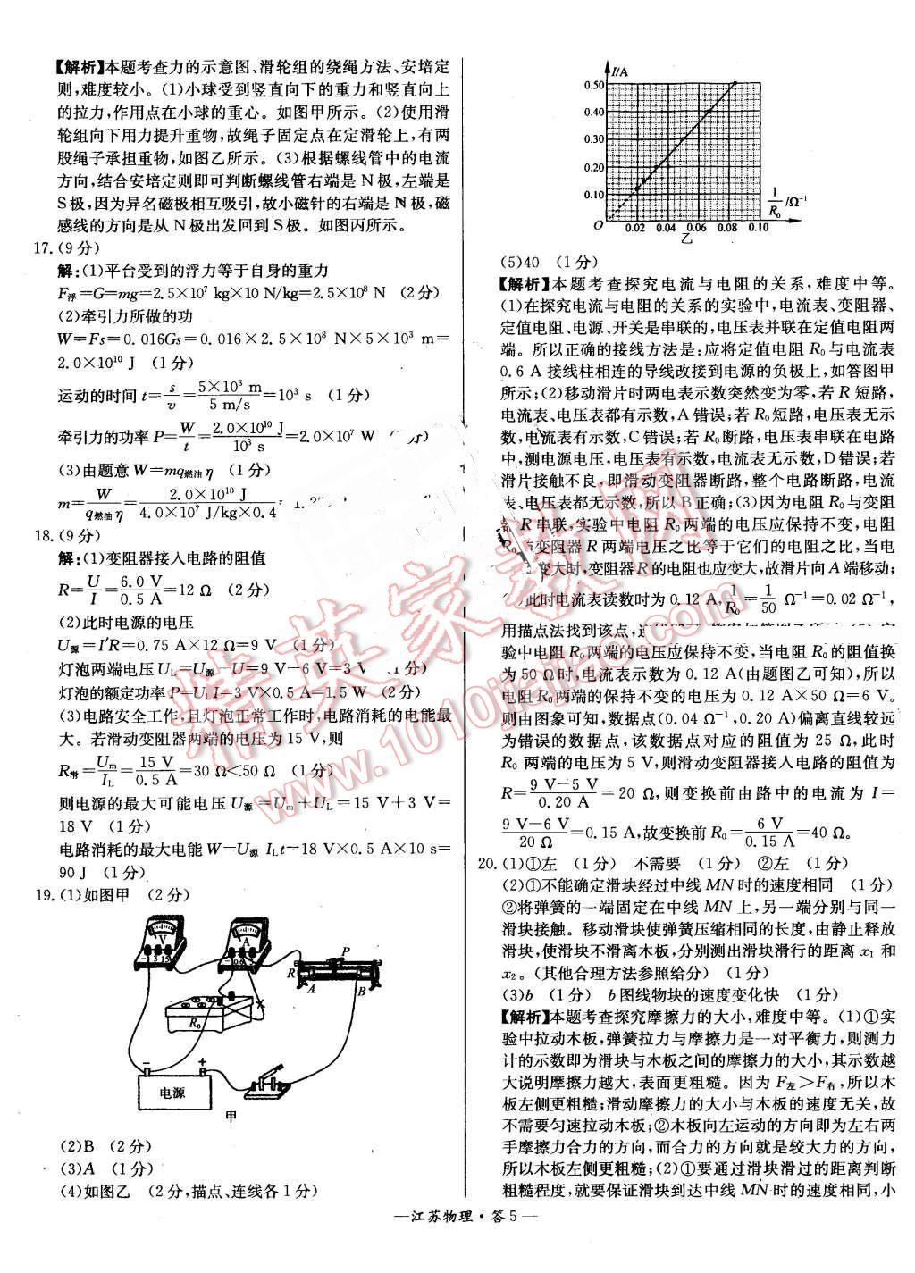 2016年天利38套江苏省13大市中考试题精选物理 第5页