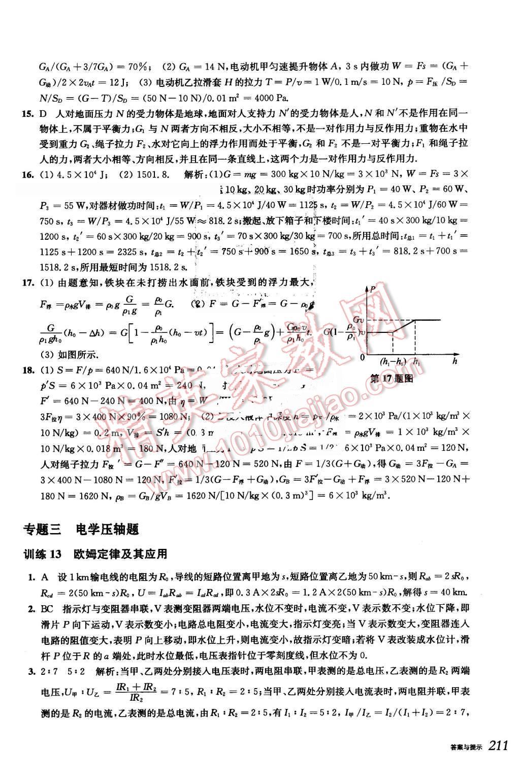 2016年挑战压轴题中考物理强化训练篇 第25页