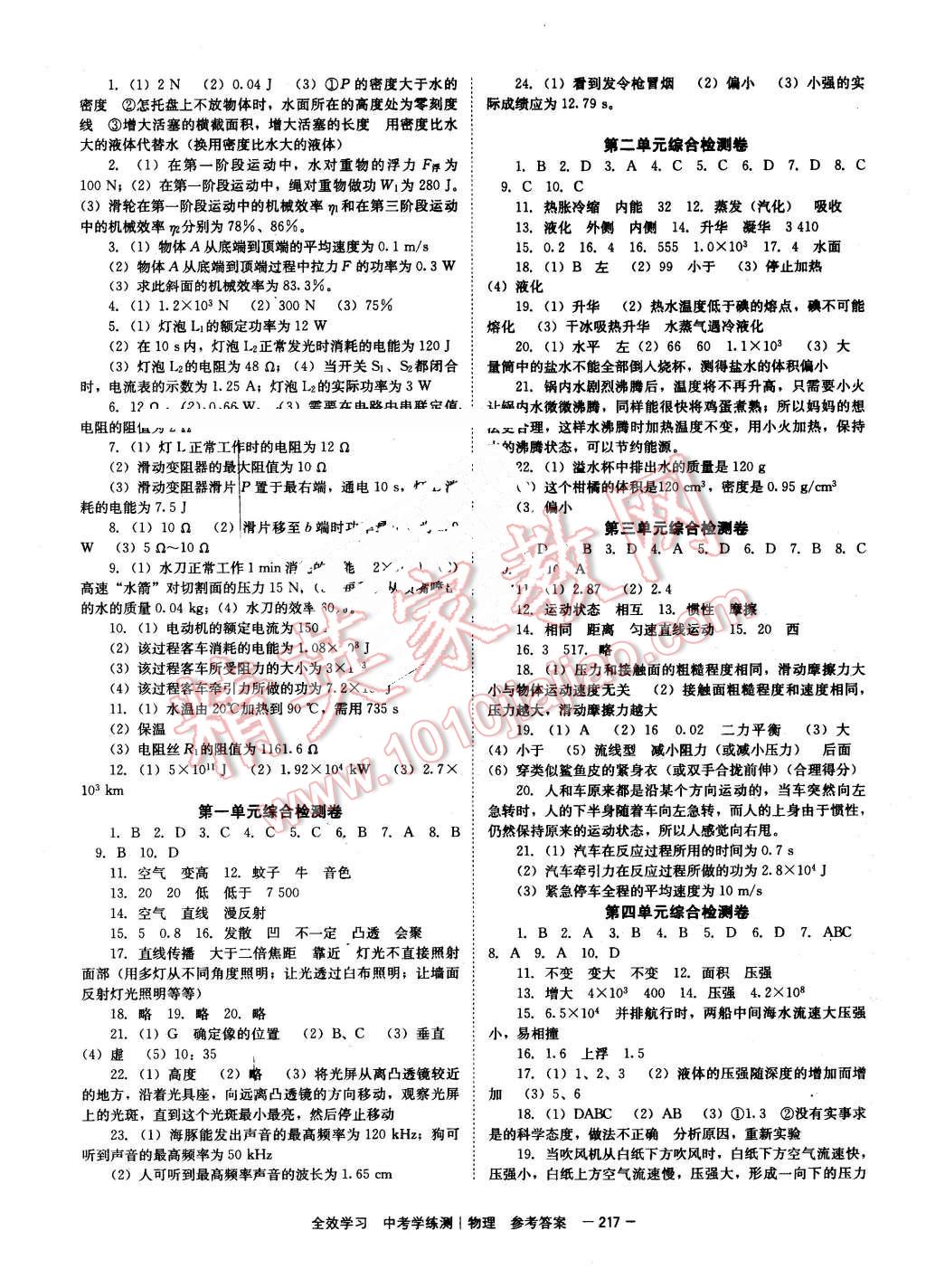 2016年全效學(xué)習(xí)中考學(xué)練測物理 第11頁