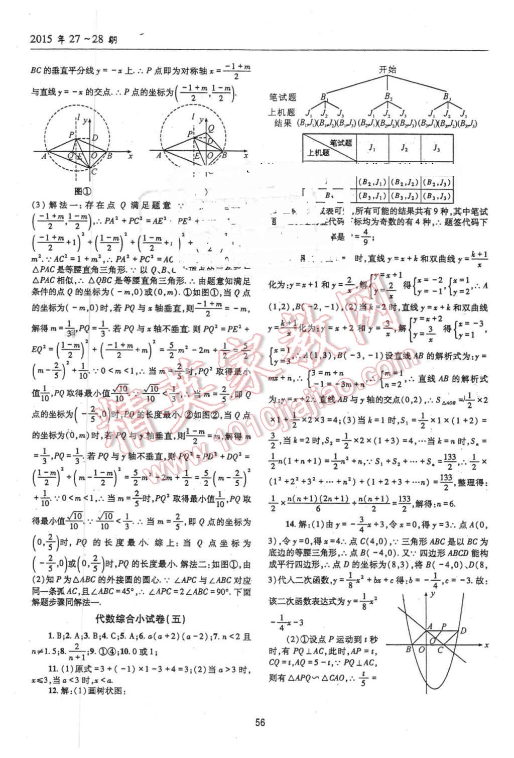 2016年理科爱好者中考总复习数学北师大版第27-28期 第55页