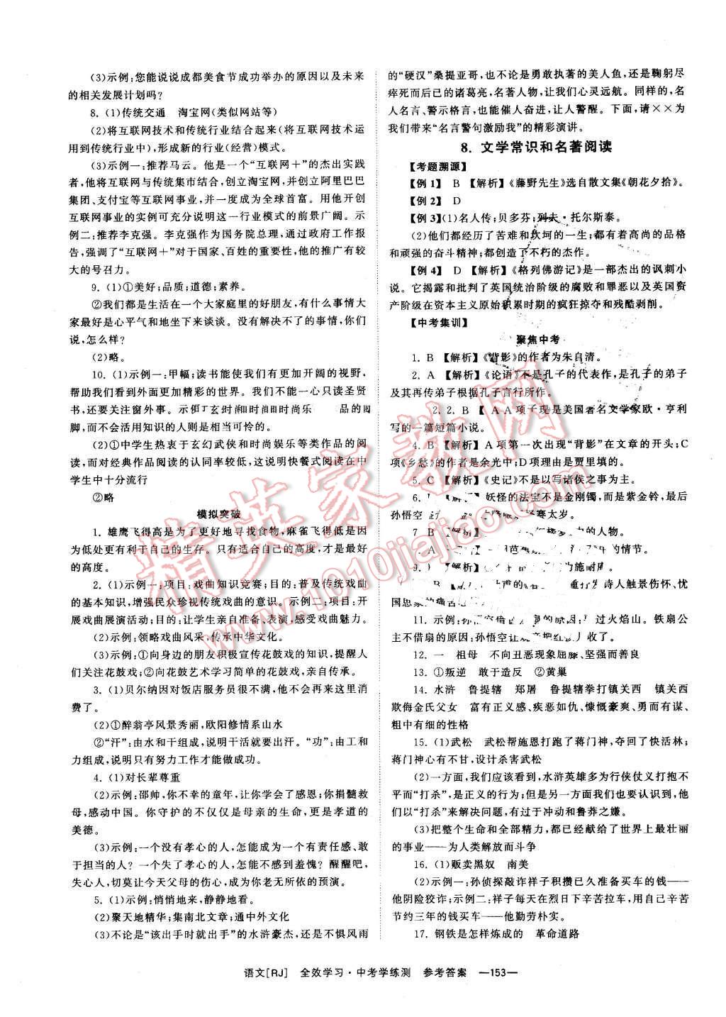 2016年全效學(xué)習(xí)中考學(xué)練測(cè)語文 第5頁