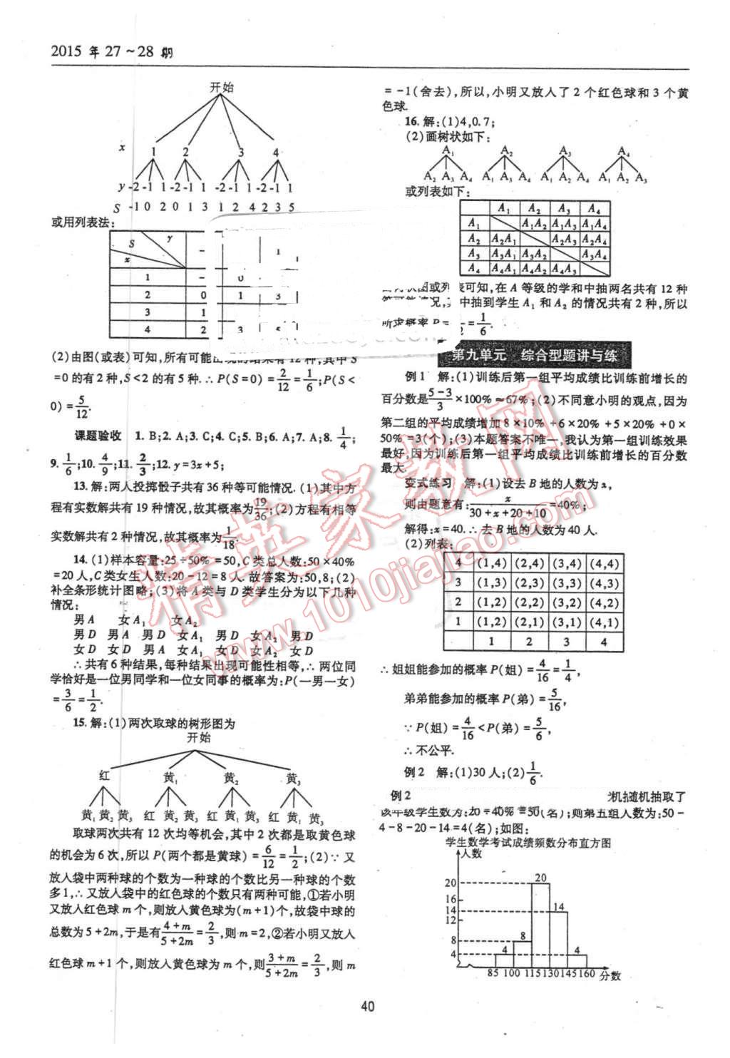 2016年理科爱好者中考总复习数学北师大版第27-28期 第39页